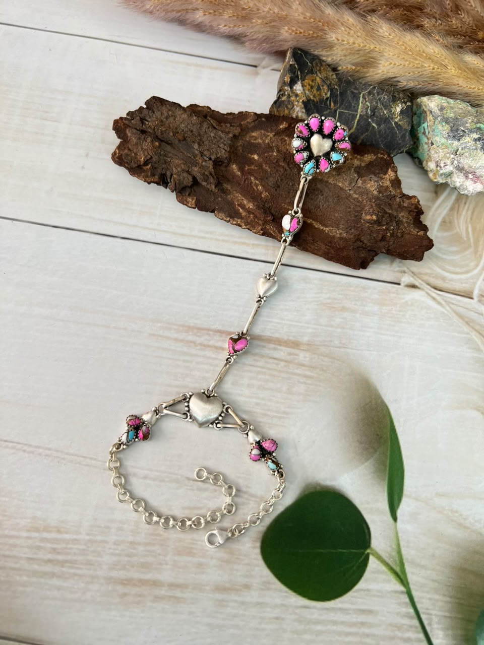 Handmade Sterling Silver Cotton Candy Heart Collection: Hand Harness Signed Nizhoni