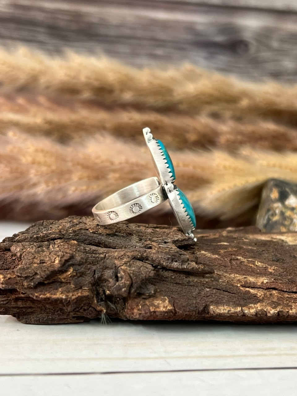 Handmade Sterling Silver Hardy Pit Heart Adjustable Ring Signed Nizhoni