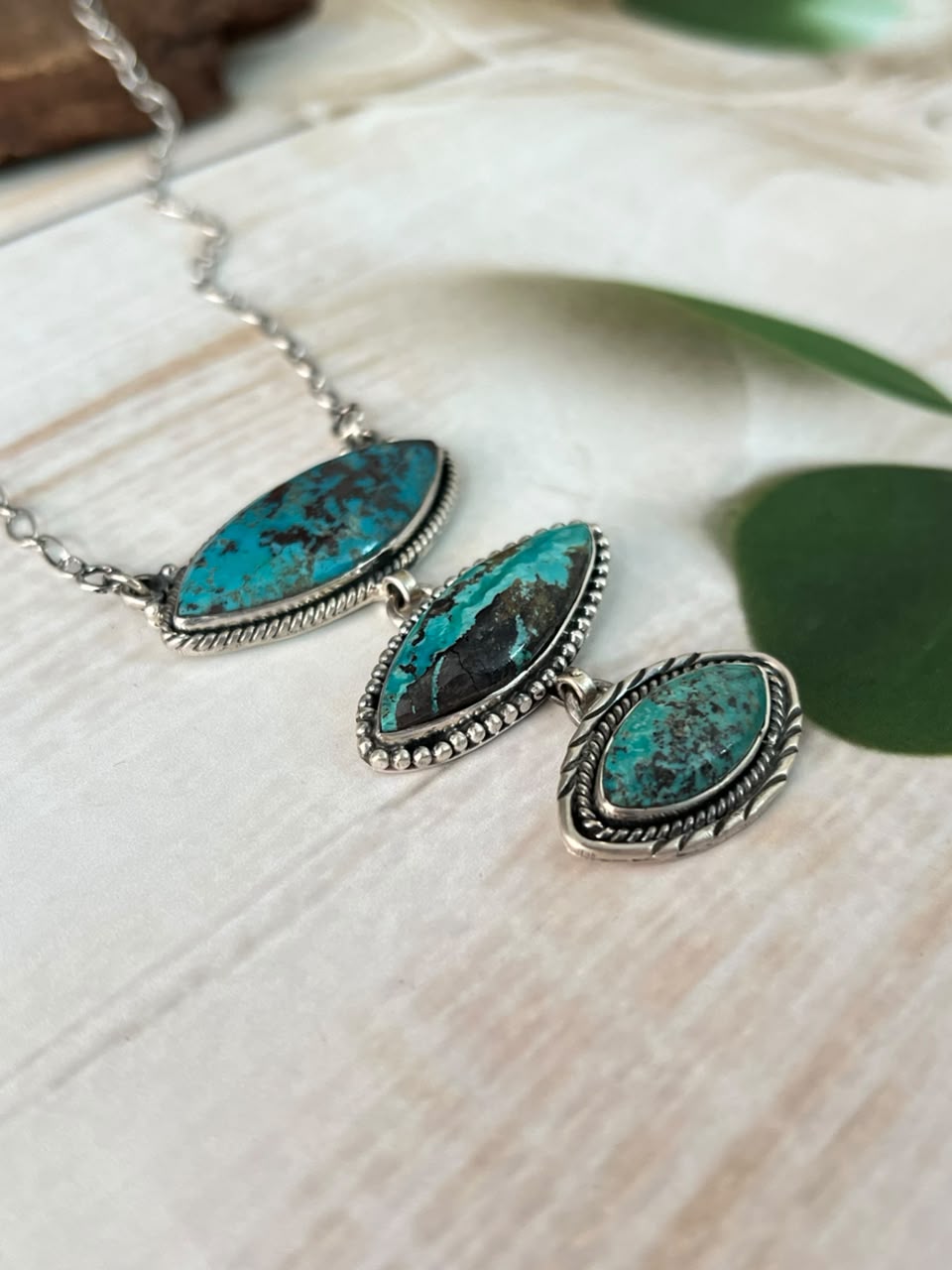 Handmade Sterling Silver Sierra Nevada Necklace Signed Nizhoni