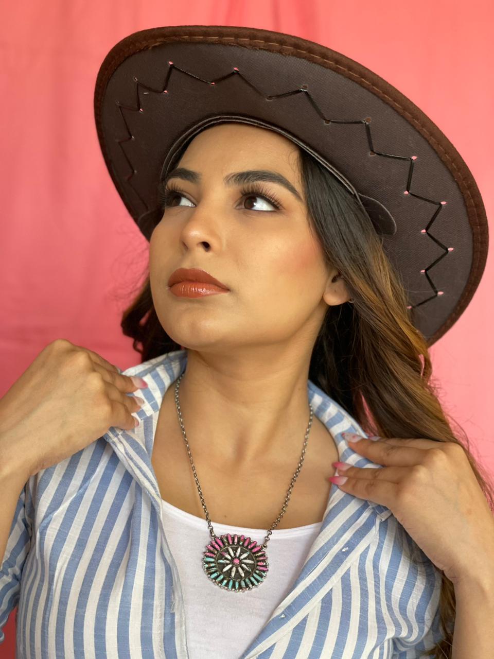 Handmade Sterling Silver Cotton Candy Necklace "Signed Nizhoni"