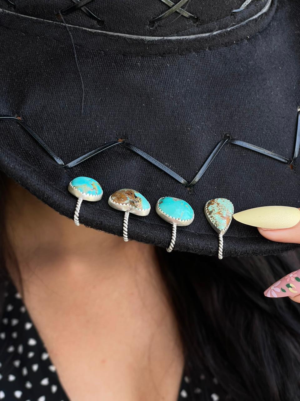 Handmade Sterling Silver Baja Turquoise Collection: Hat Pin "Signed Nizhoni"