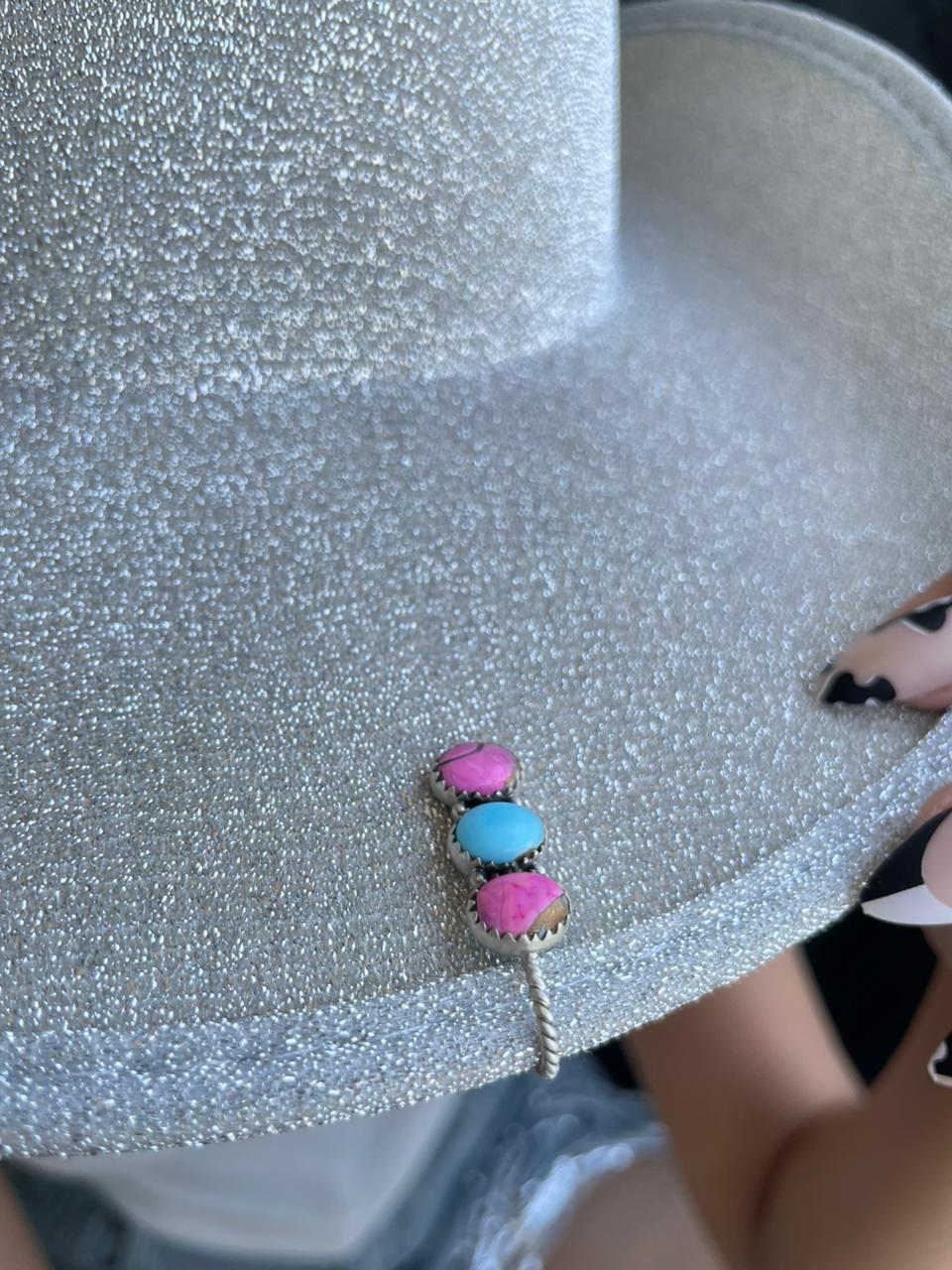 Handmade Sterling Silver Cotton Candy Hat Pin "Signed Nizhoni"