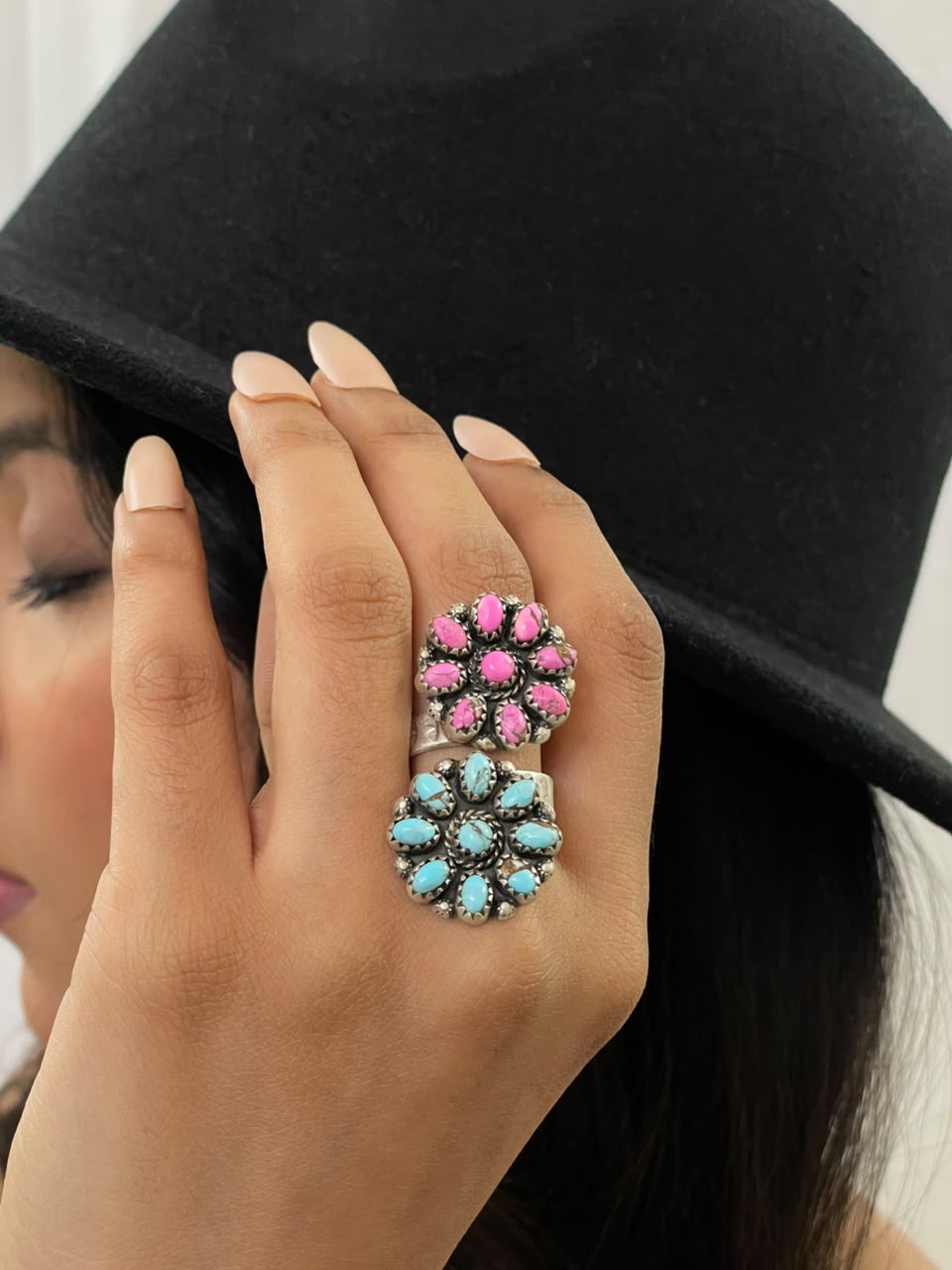 Handmade Sterling Silver Cotton Candy Adjustable Ring Signed Nizhoni (4)