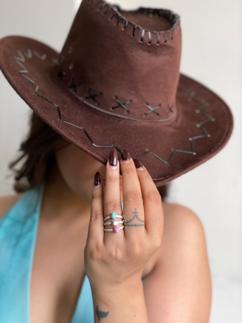 Handmade Sterling Silver Cotton Candy Adjustable Stackable Ring