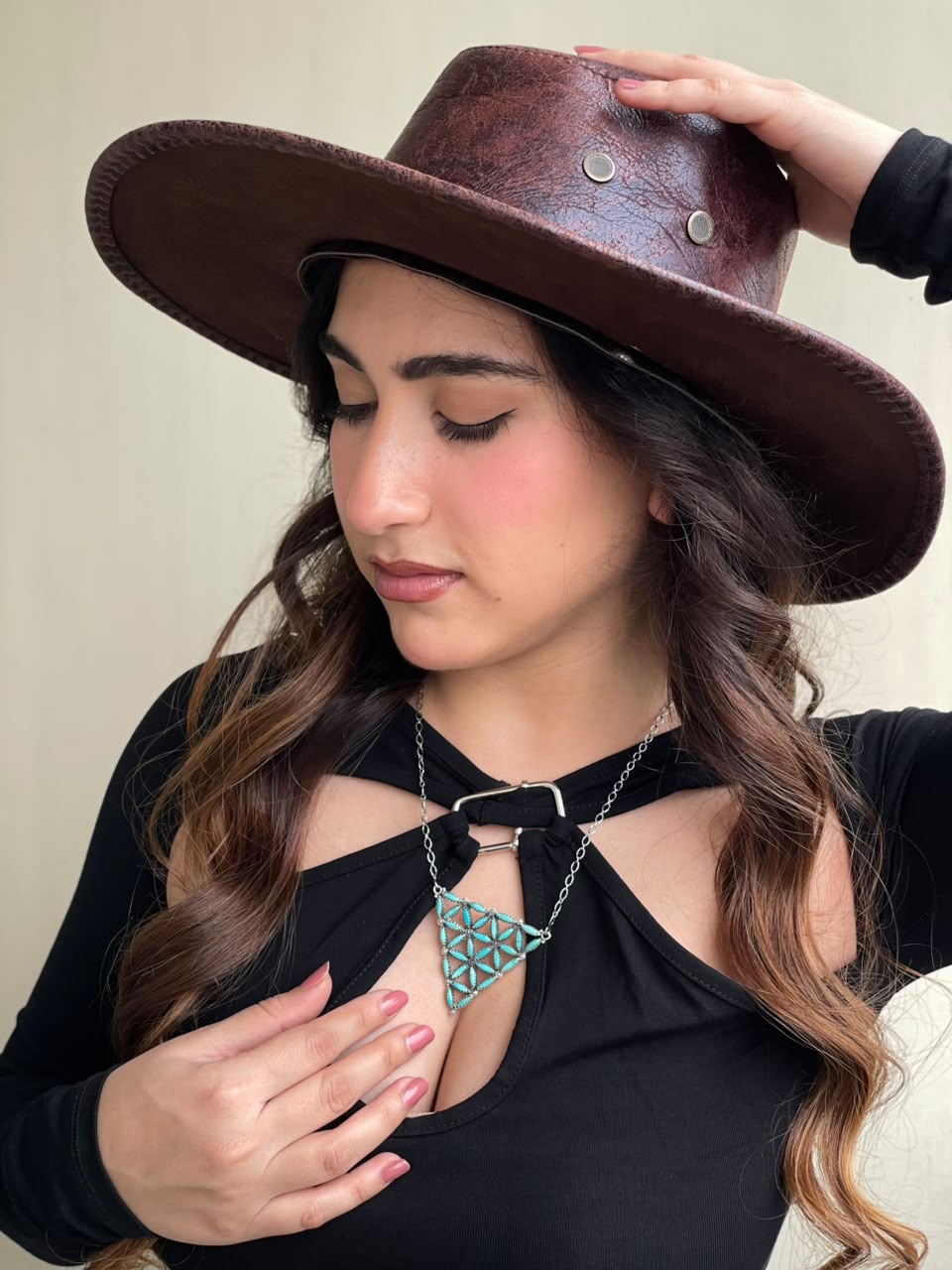 Handmade Sterling Silver Kingman Turquoise Necklace Signed Nizhoni