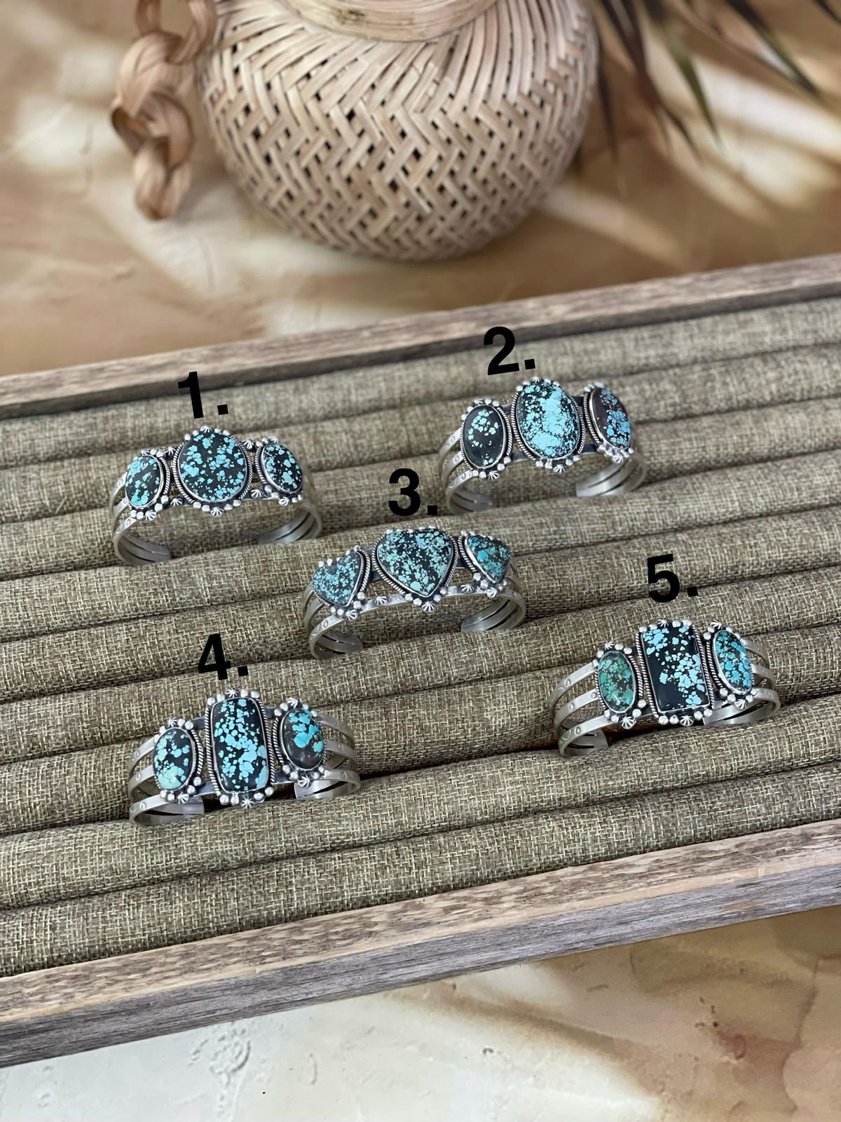 Handmade Sterling Silver Lander Turquoise Bracelet Signed Nizhoni