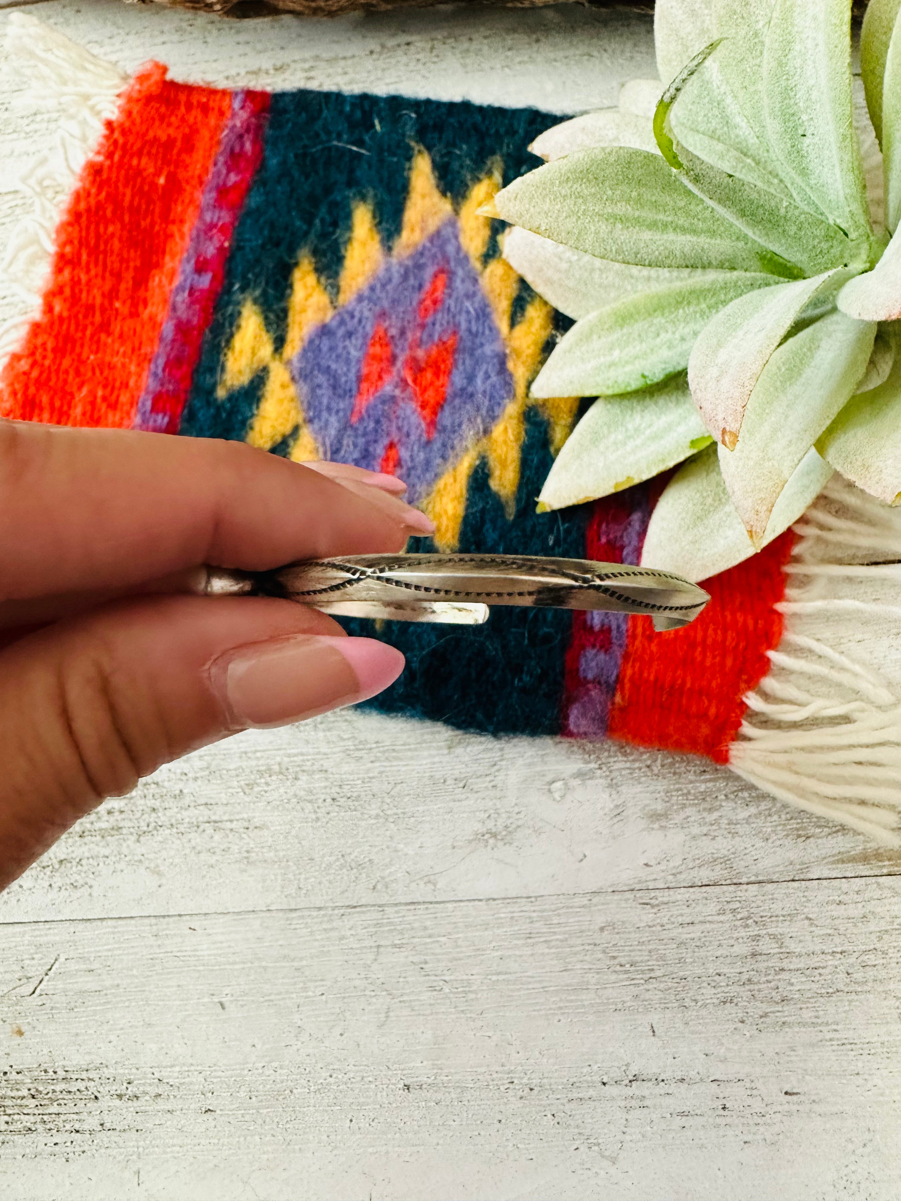 Handcrafted Queen Pink Conch Shell & Sterling Silver Cuff Bracelet