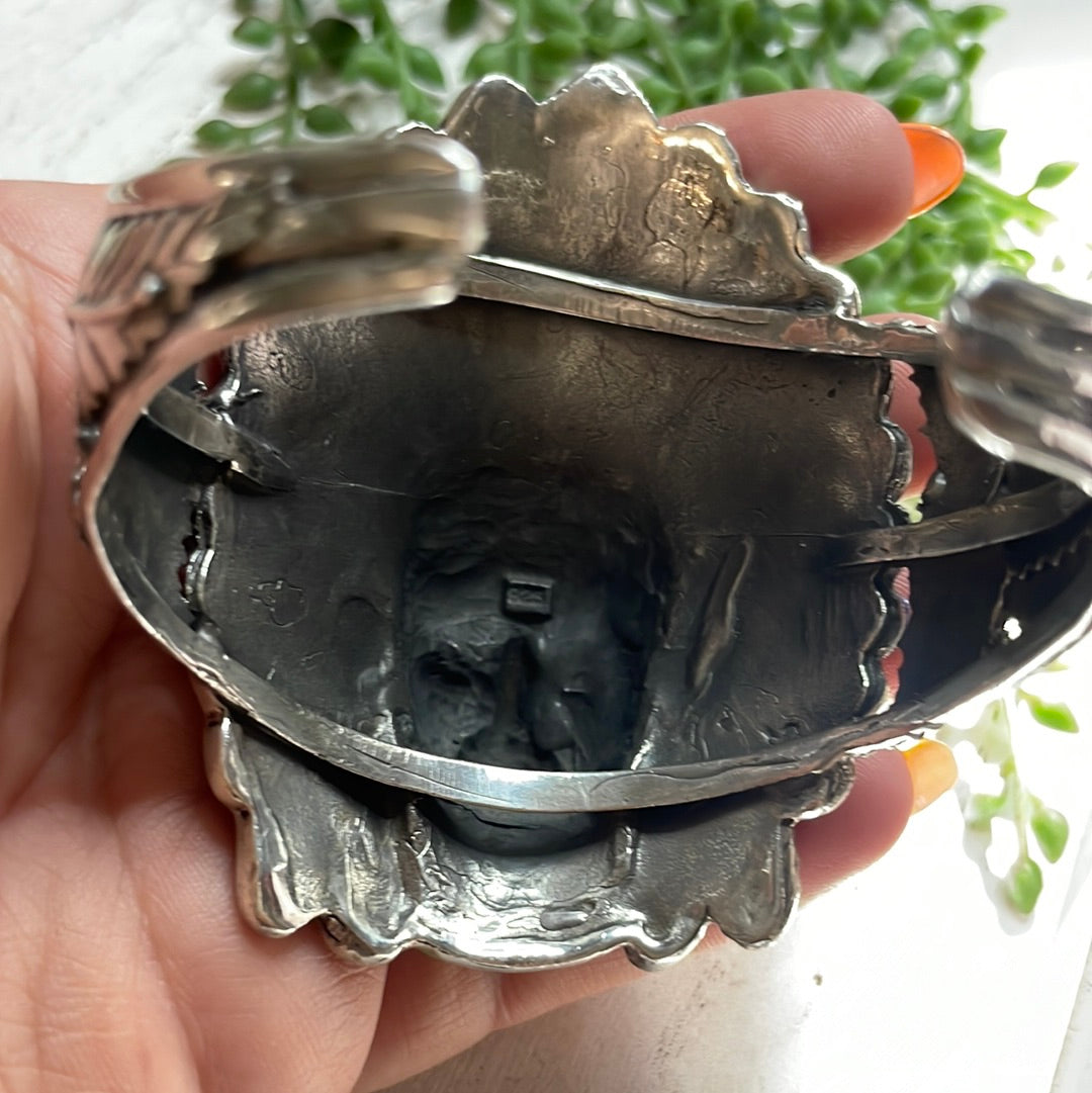 “The Fire Opal Cuff” Sterling Silver Fire Multi Stone Opal Cuff Bracelet /