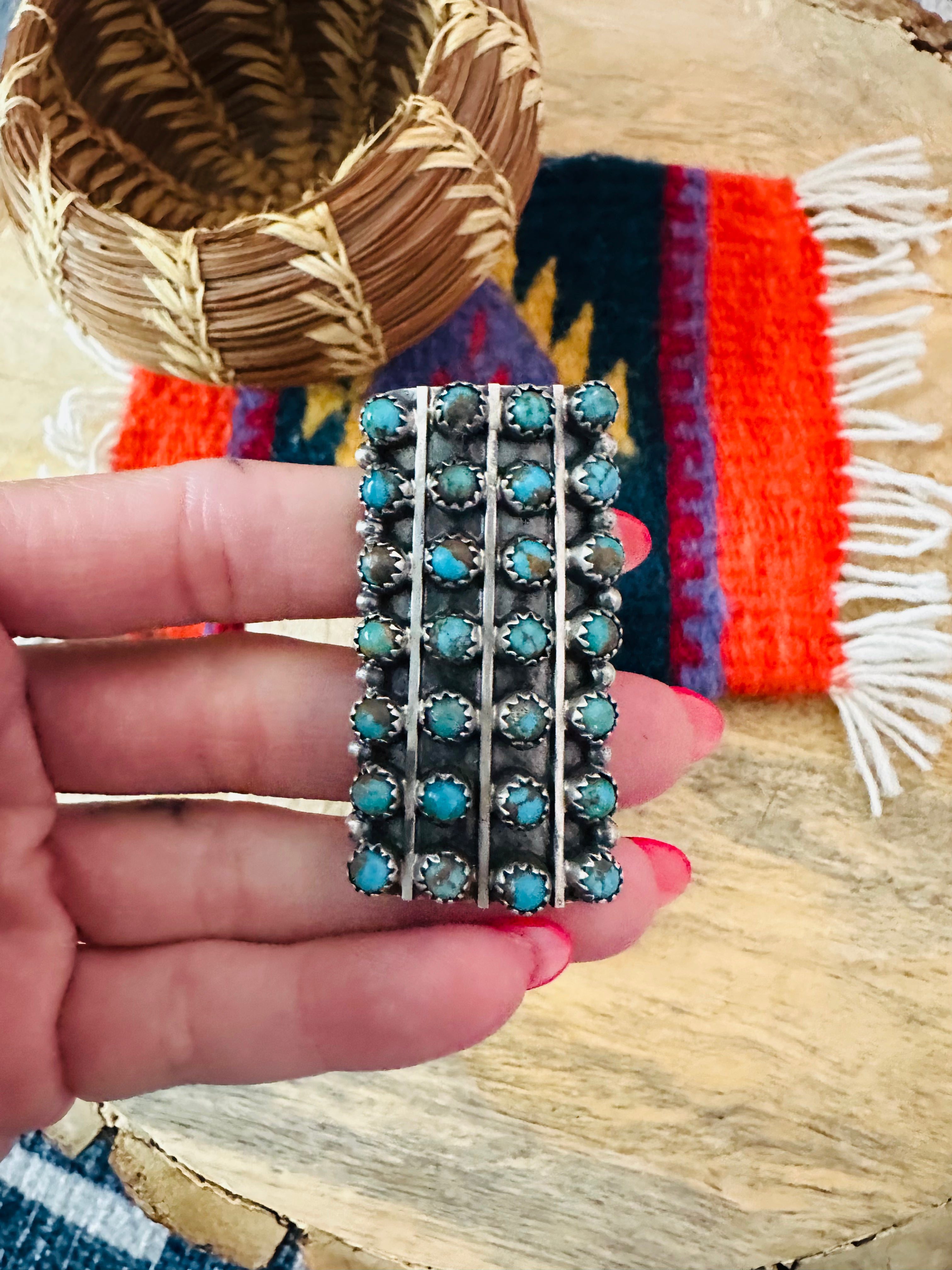 Handcrafted Sterling Silver & Kingman Turquoise Snake Eye Ring