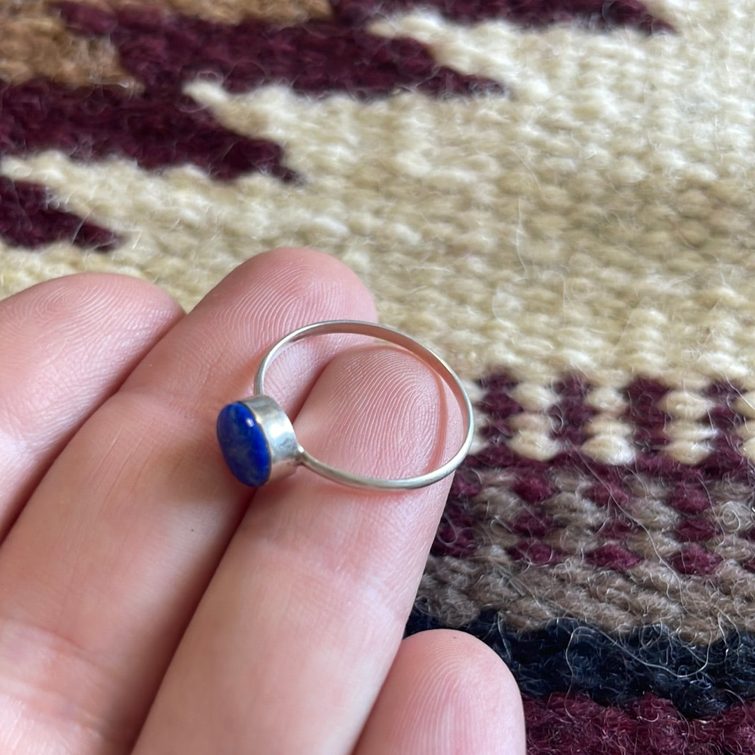 Handcrafted Denim Lapis & Sterling Silver Stacker Ring