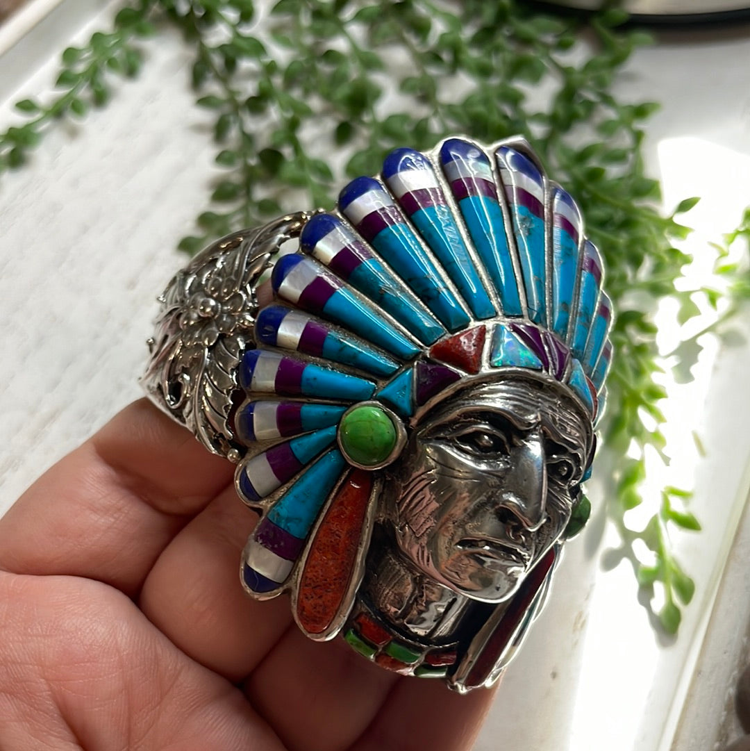 “The Fire Opal Cuff” Sterling Silver Fire Multi Stone Opal Cuff Bracelet /