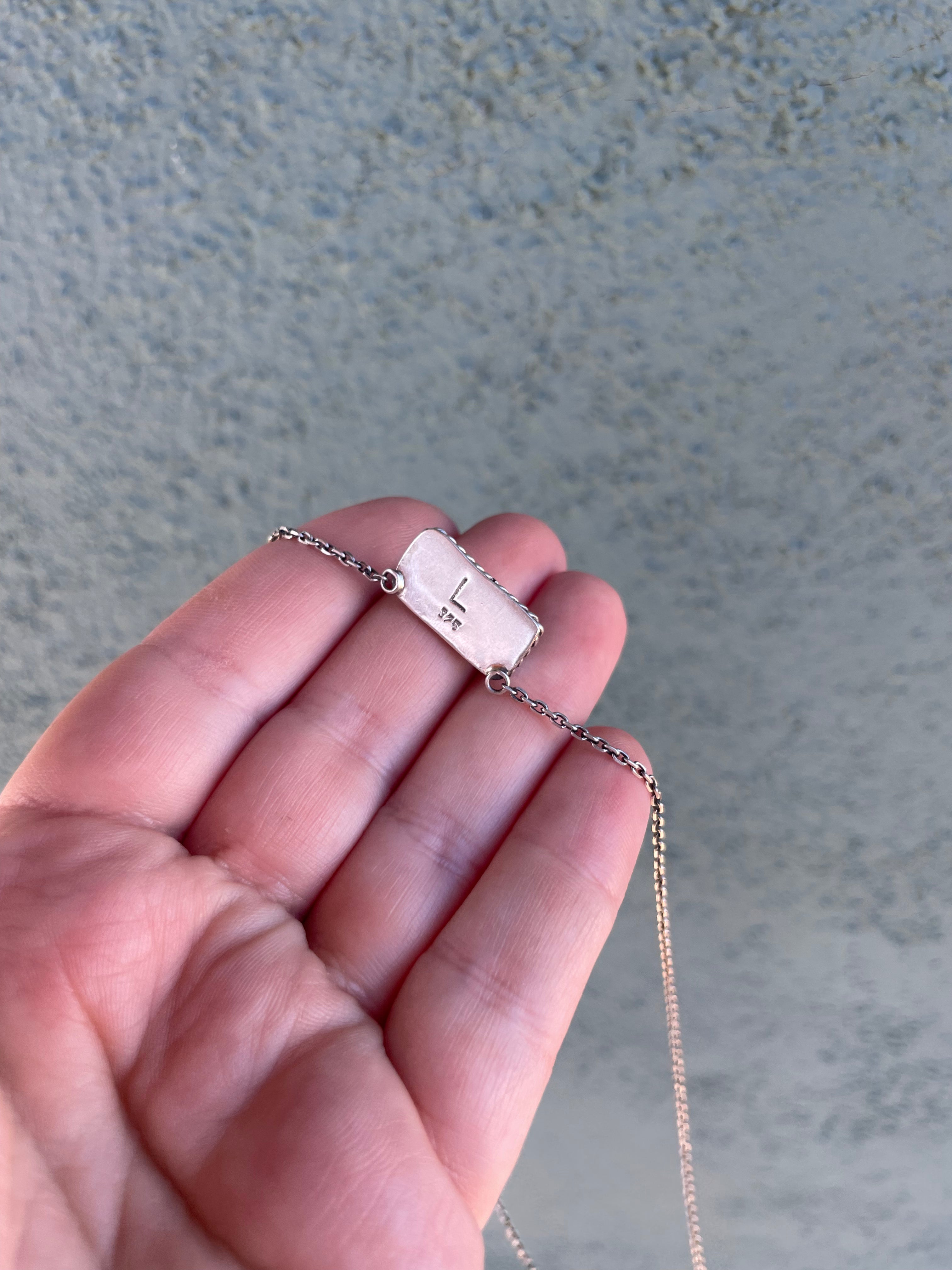 Style 1 Handcrafted Spice Sterling Silver Bar Necklace Signed