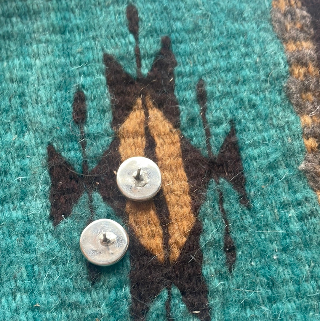 Handcrafted Turquoise Inlay & Sterling Silver Stud Earrings