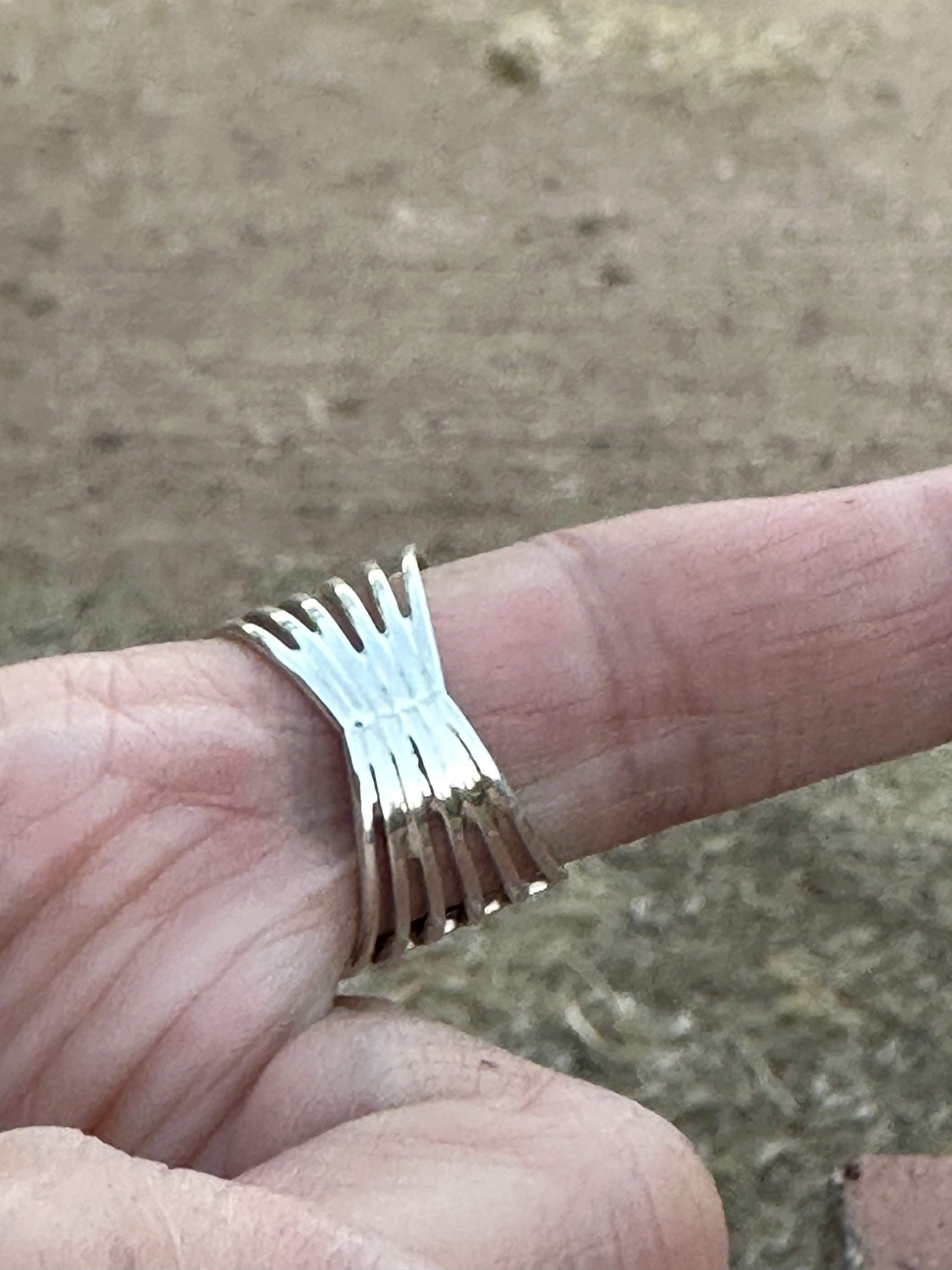 Handcrafted White Fire Opal 5 Row Rings