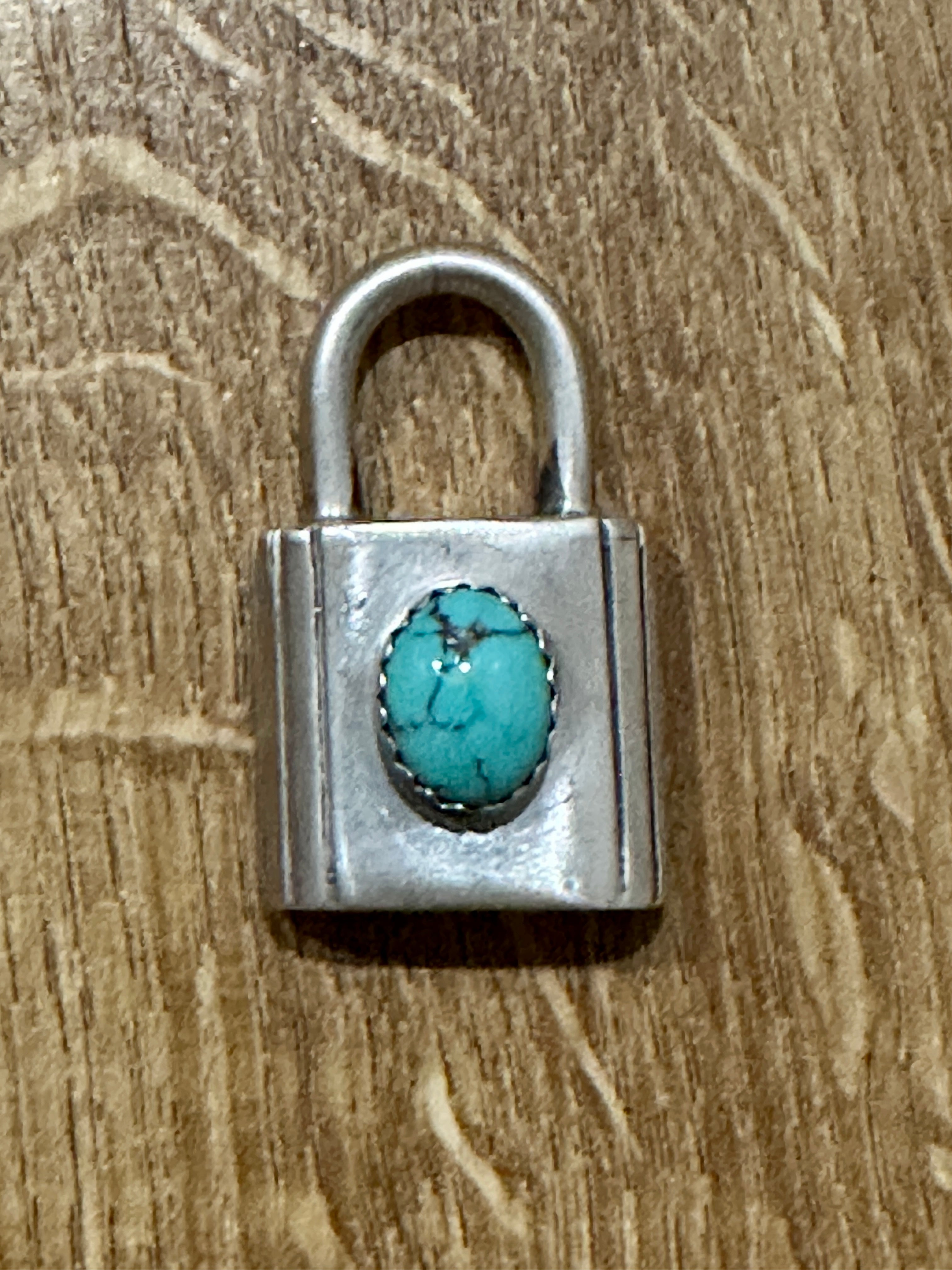 Handcrafted Turquoise & Sterling Silver Locket Pendant Signed