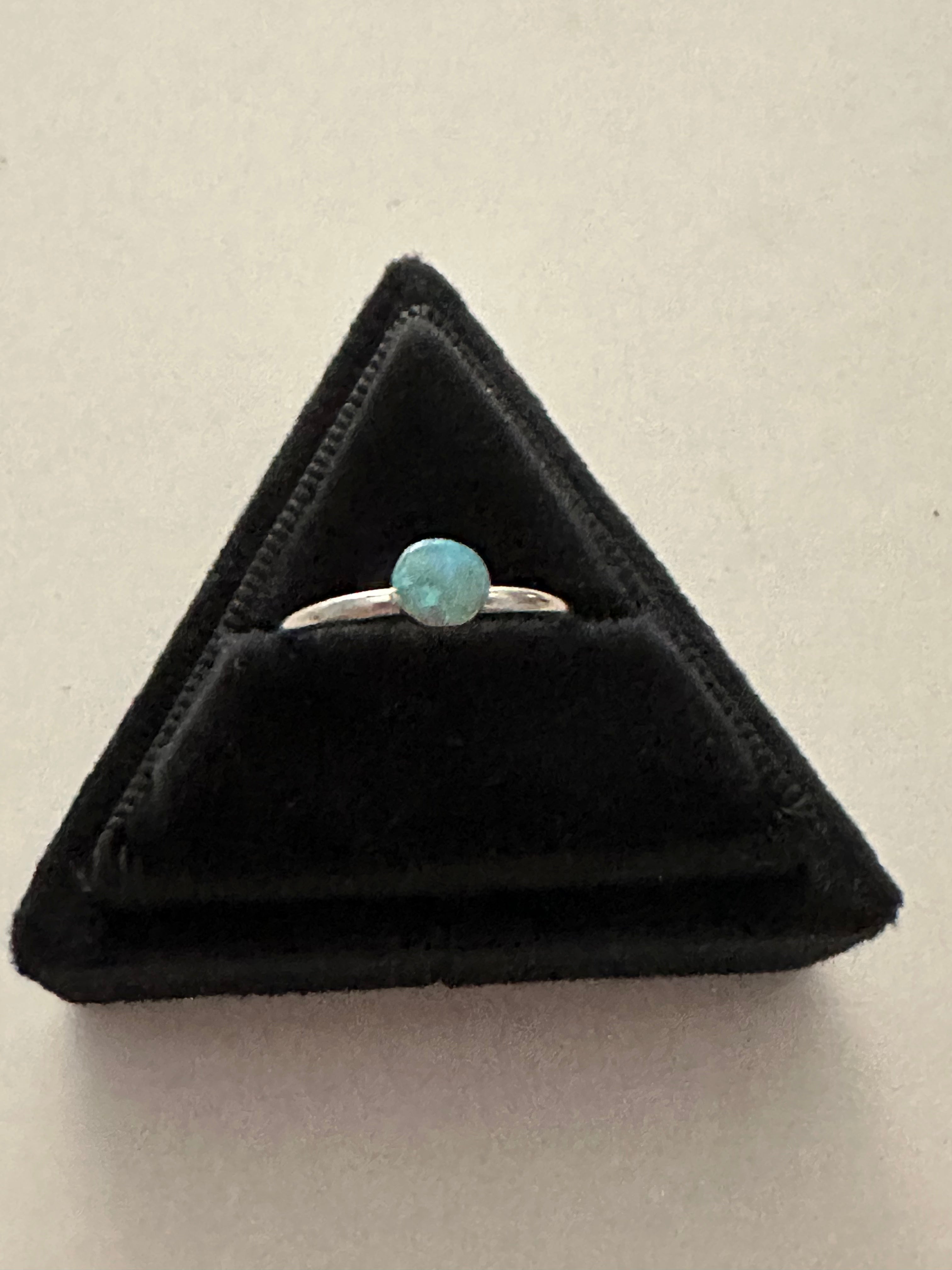 Handcrafted Sterling Silver & Green Opal Dot Ring