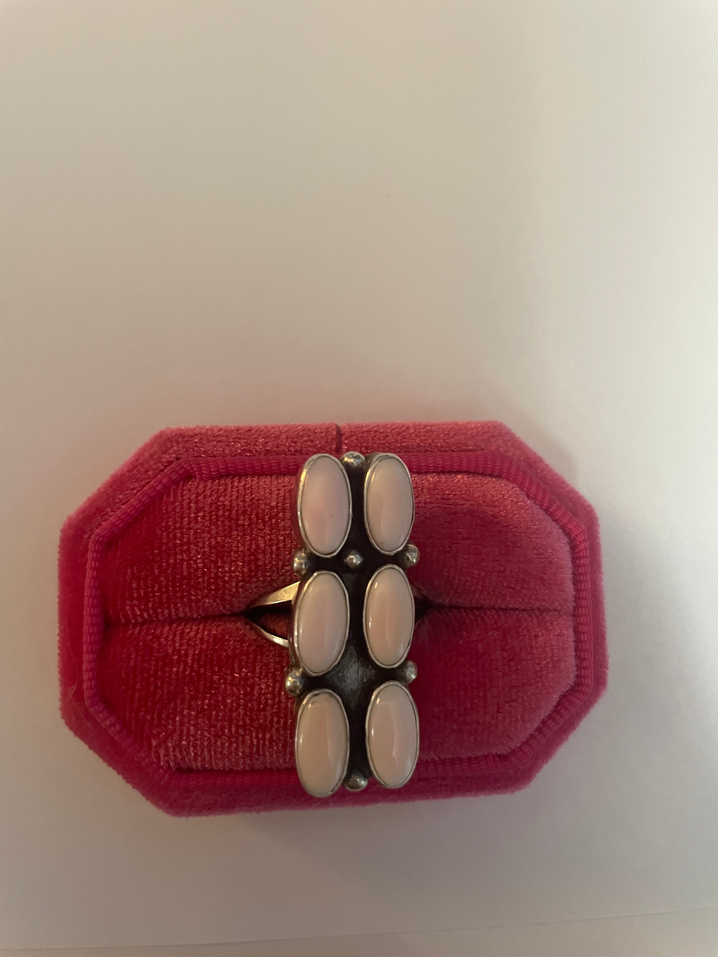 “The Lexi” Beautiful Handcrafted Sterling Silver & Pink Conch Ring Signed J Begay