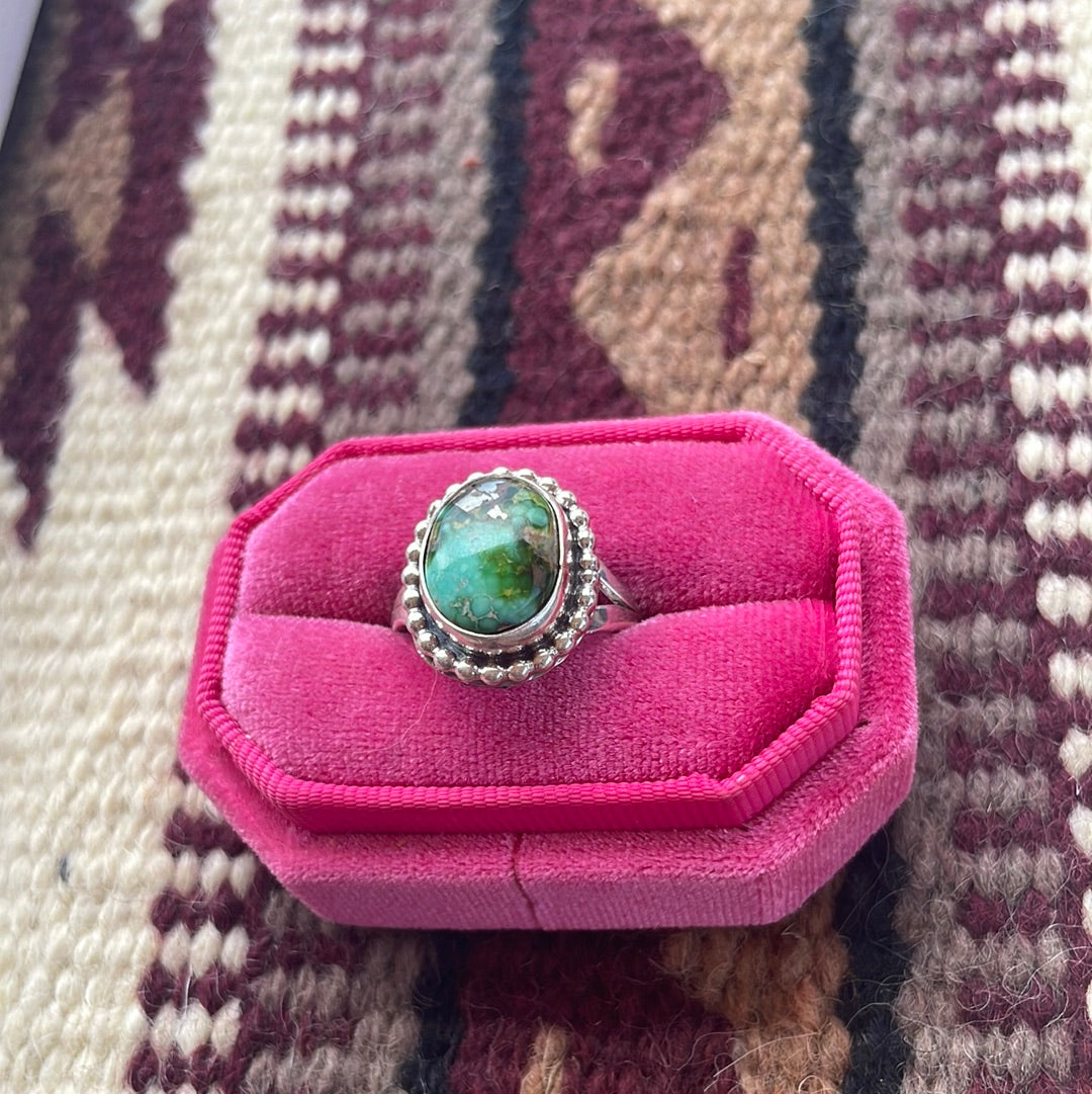 “The Taylor” Handcrafted Turquoise Sterling Silver Ring Size 9.5