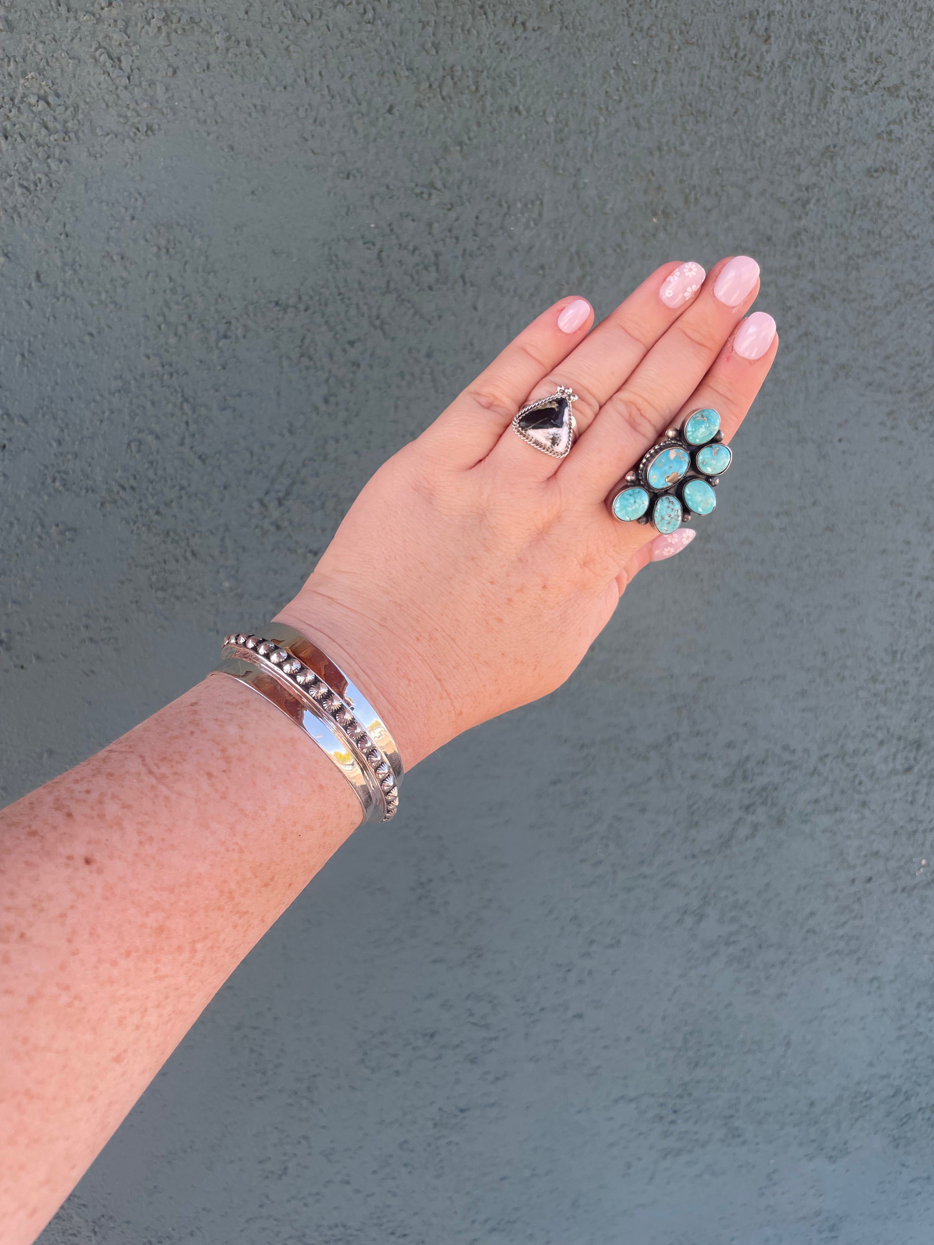 Handcrafted Sterling Silver Angled Cuff Bracelet Signed