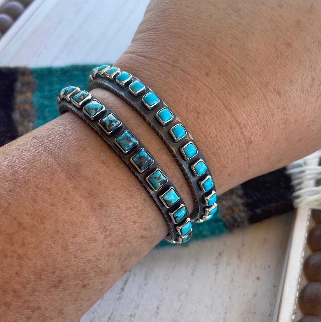 “The Must Have” Handcrafted Turquoise & Sterling Silver Cuff Bracelet Signed