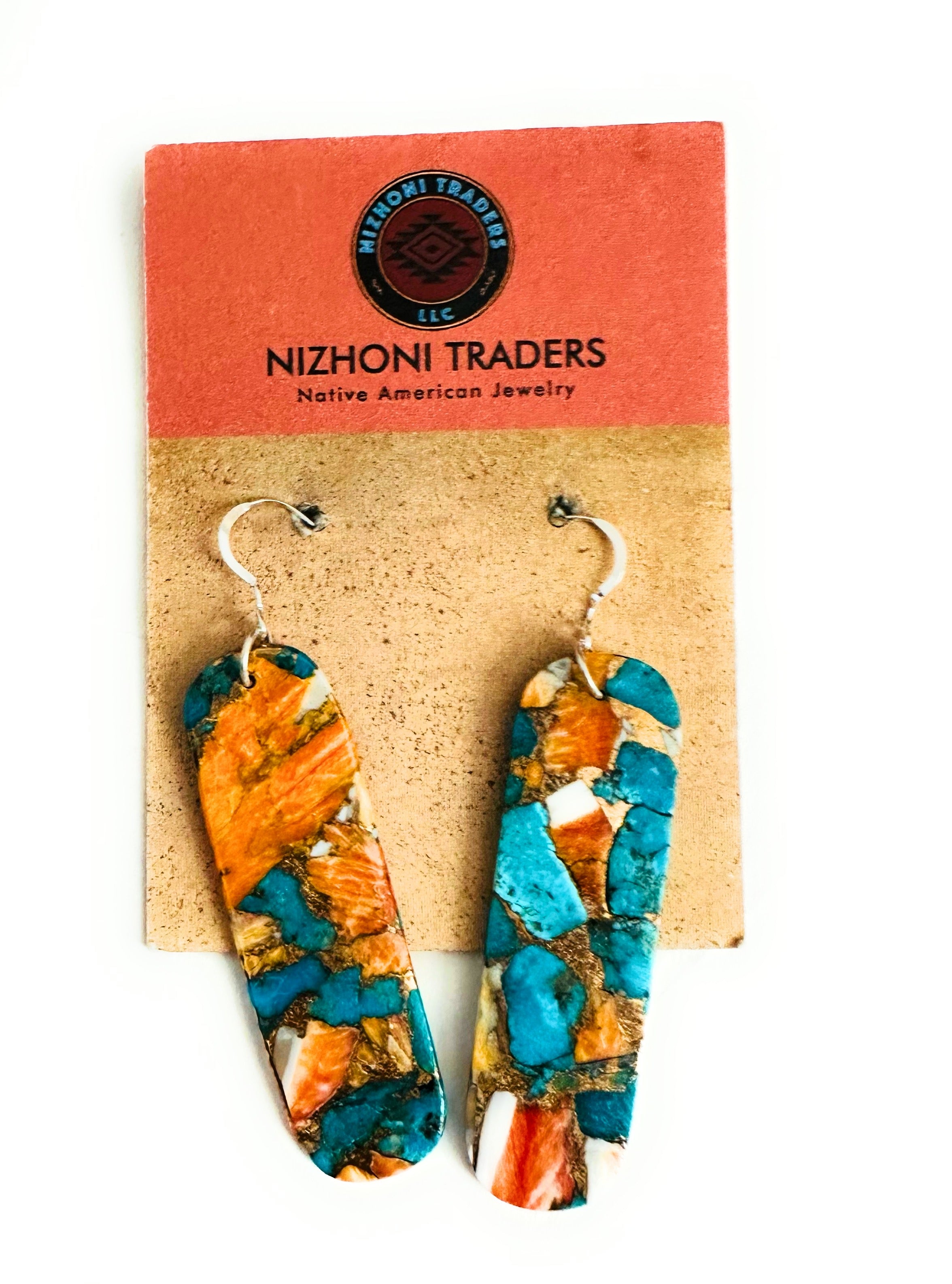 Handcrafted Sterling Silver & Multi Stone Spice Slab Dangle Earrings