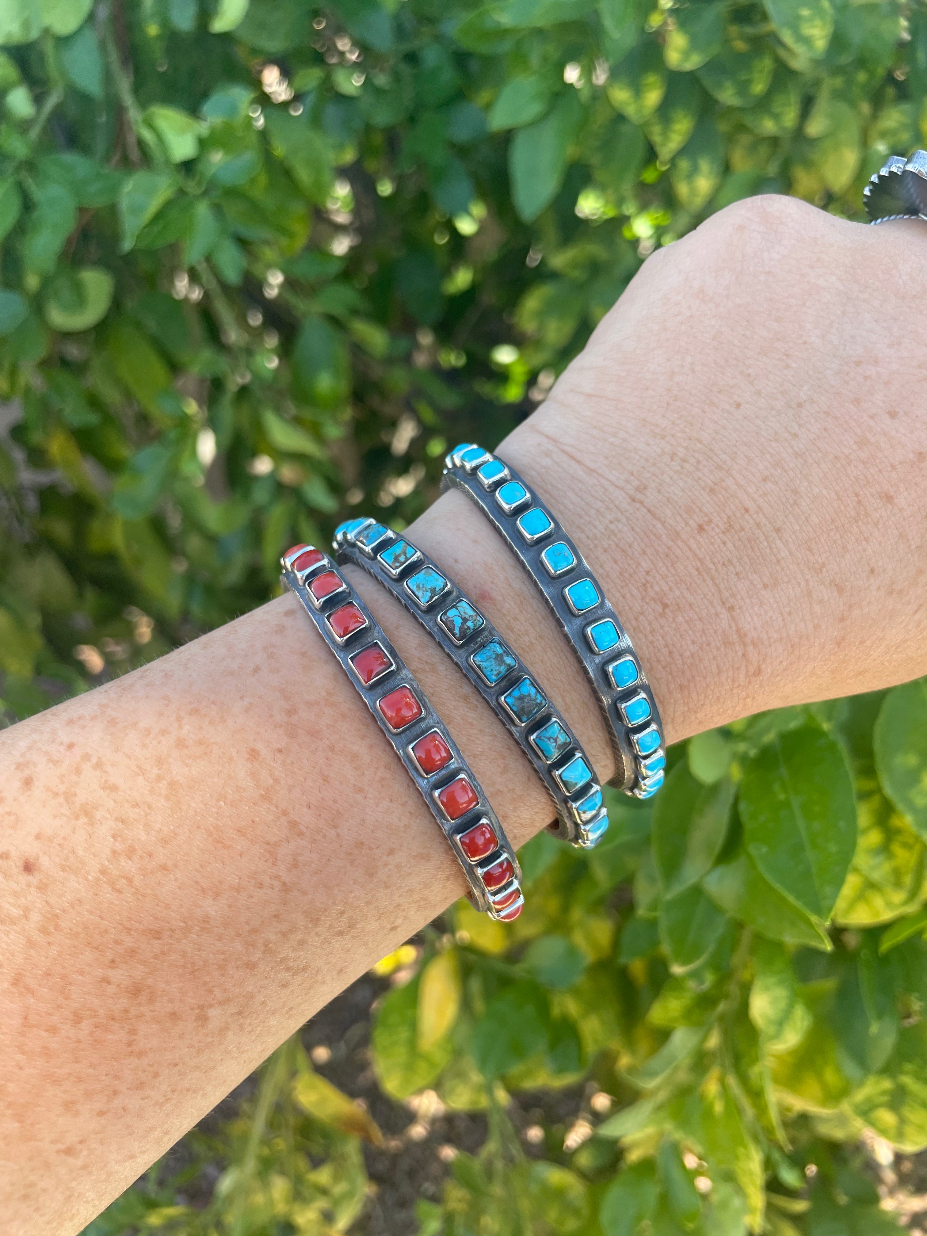 “The Must Have” Handcrafted Turquoise & Sterling Silver Cuff Bracelet Signed