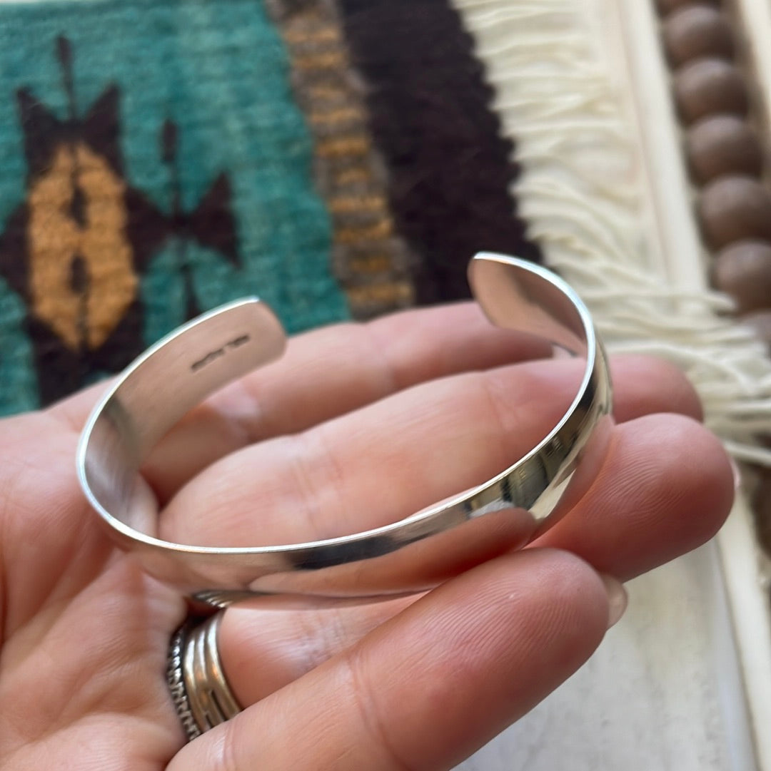 “The Cassidy Stacker” Sterling Silver & Turquoise Inlay Cuff