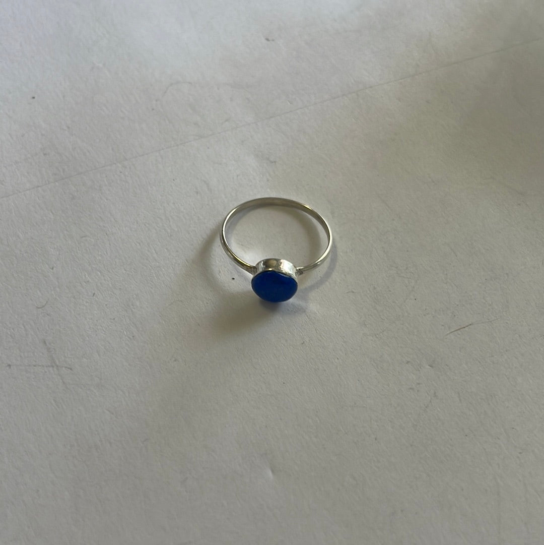 Handcrafted Denim Lapis & Sterling Silver Stacker Ring