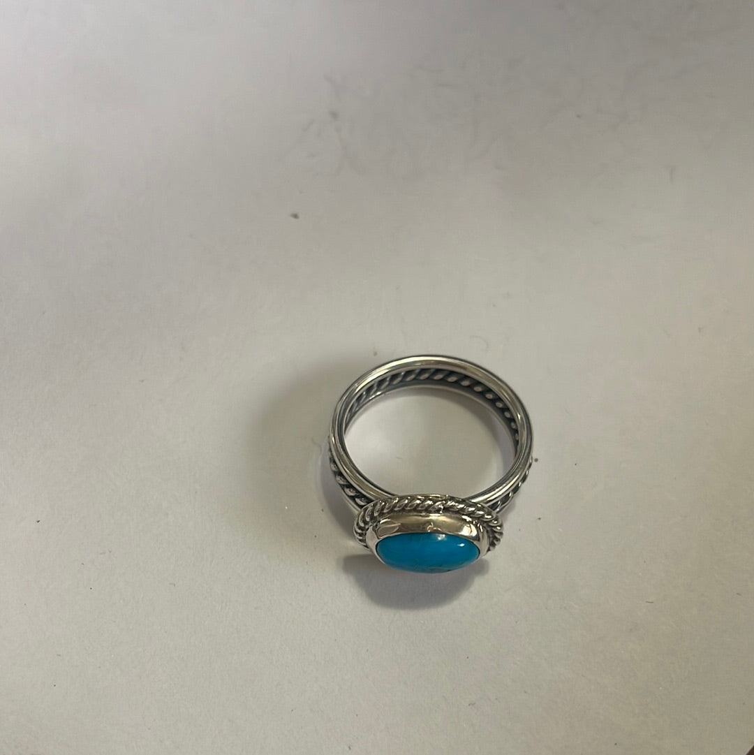“The Mili” Handcrafted Sterling Silver Single Stone Turquoise Ring