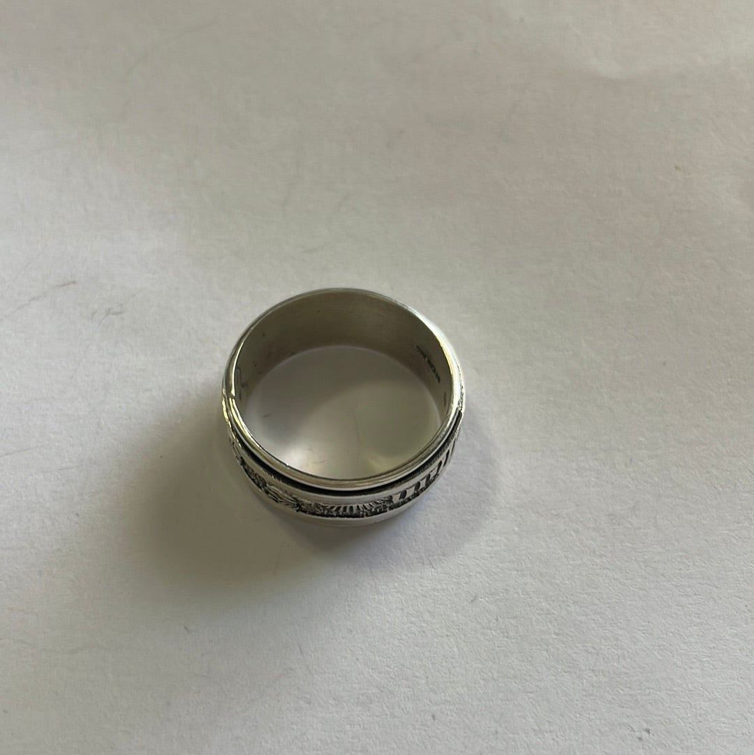 Handcrafted Sterling Silver Band Ring Signed