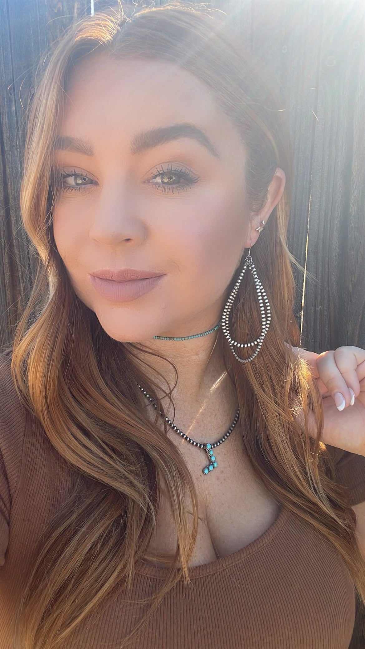 Handcrafted Pearl Style Sterling Silver Beaded 3mm Dangle Double Hoop Earrings