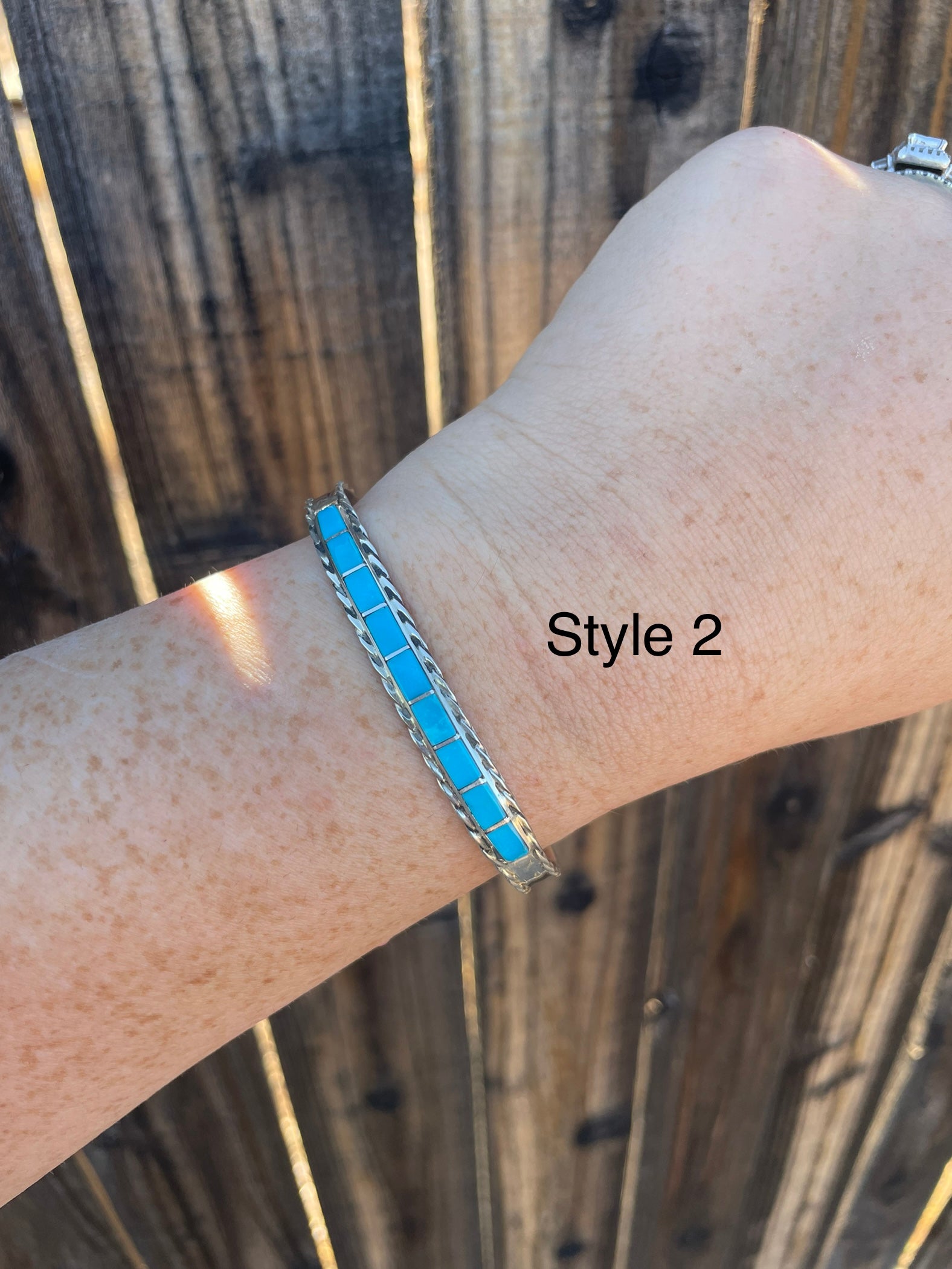 “The Cassidy Stacker” Sterling Silver & Turquoise Inlay Cuff