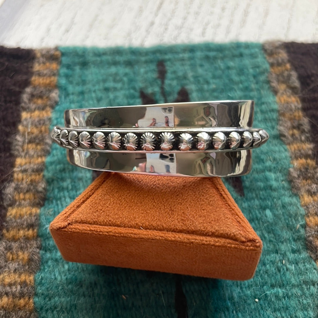 Handcrafted Sterling Silver Angled Cuff Bracelet Signed