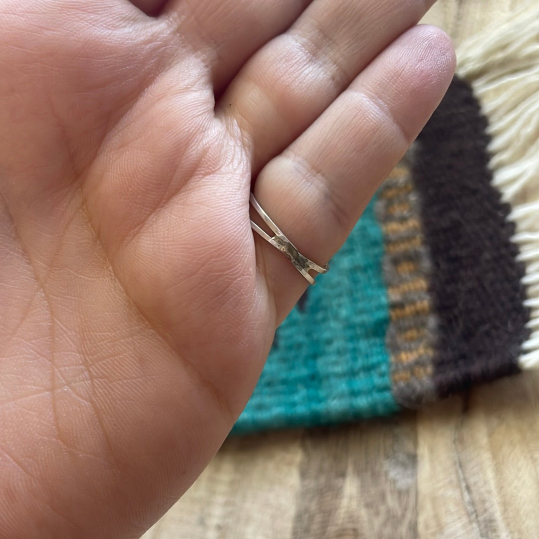 Handcrafted Sterling Silver & Blue Opal Inlay Ring