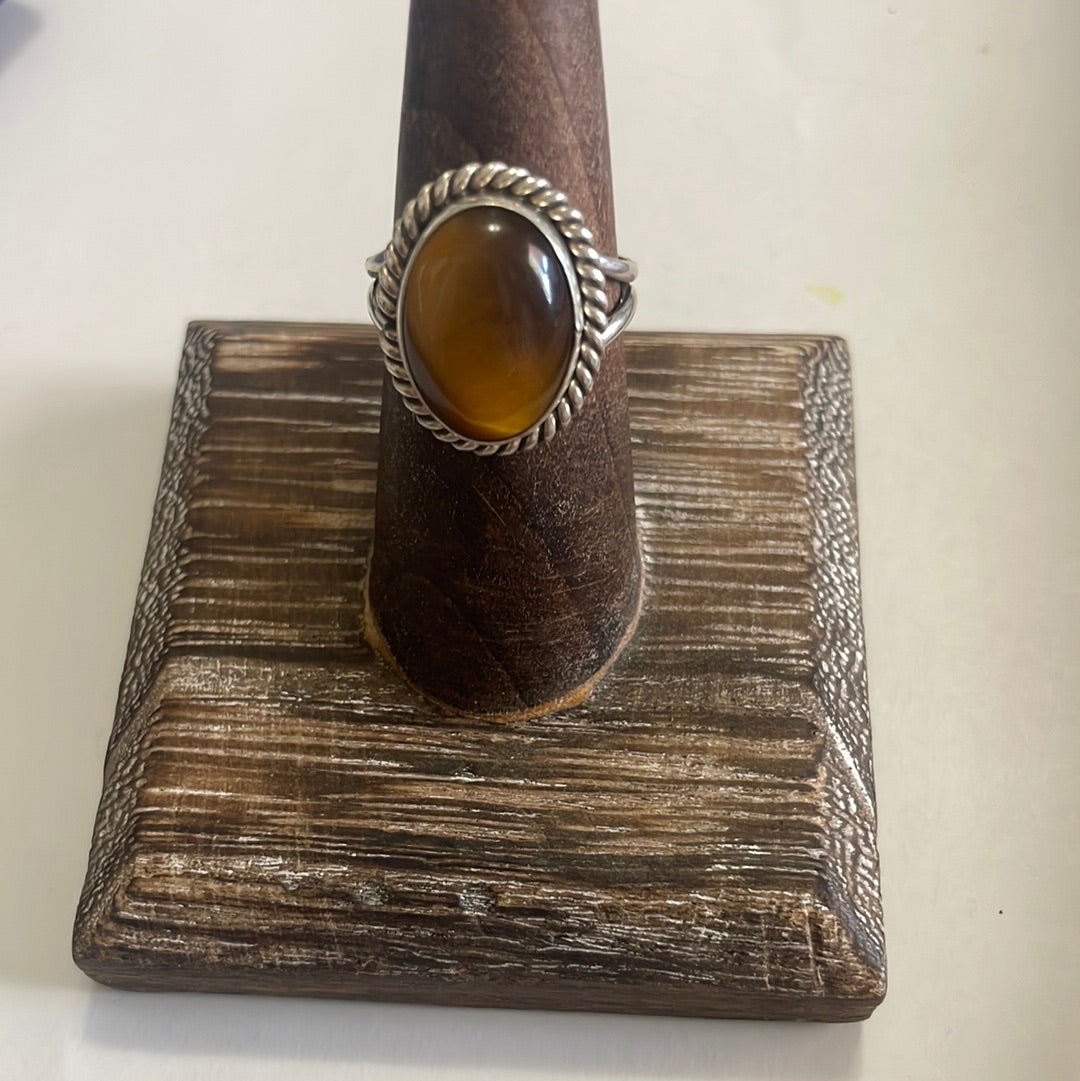Beautiful Handcrafted Sterling Silver Tigers Eye Ring