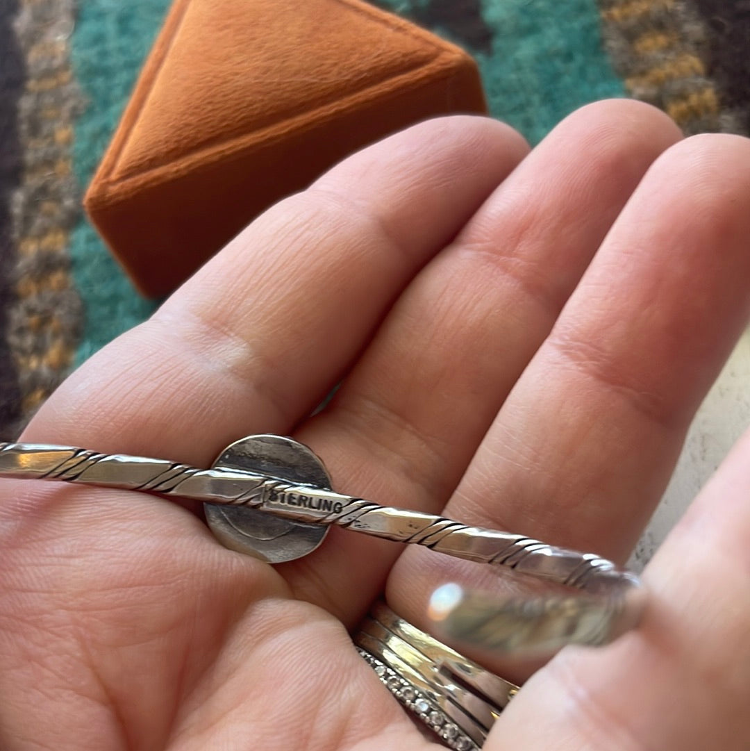 Handcrafted Pink Conch & Sterling Silver Adjustable Cuff Bracelet