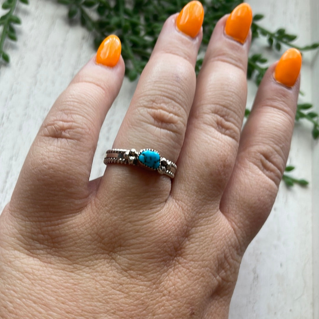 Handcrafted Sterling Silver Single Stone Turquoise Ring