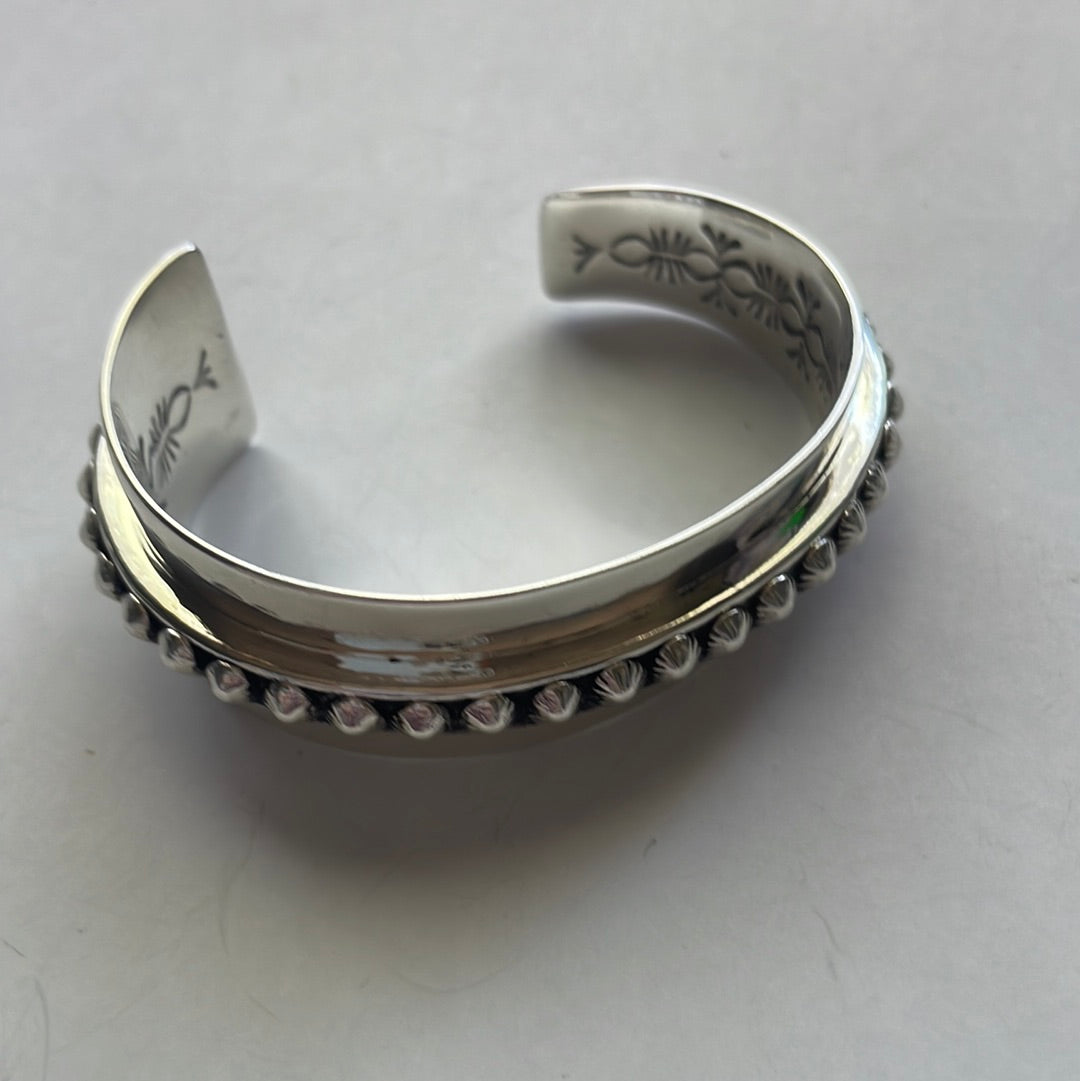 Handcrafted Sterling Silver Angled Cuff Bracelet Signed