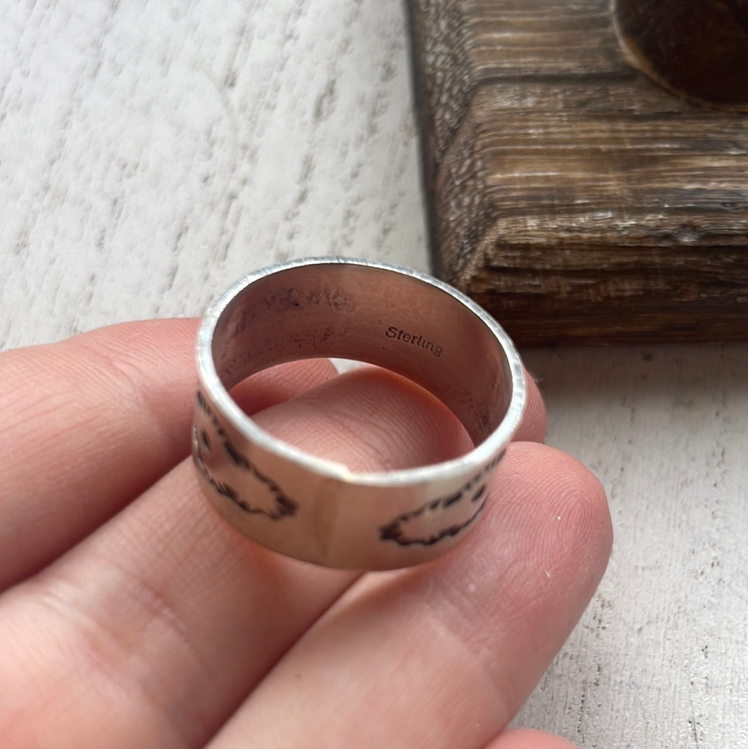 Handcrafted Sterling Silver Hand-stamped Ring Band