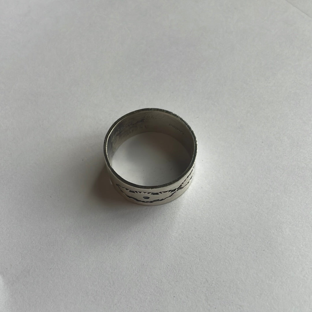 Handcrafted Sterling Silver Hand-stamped Ring Band