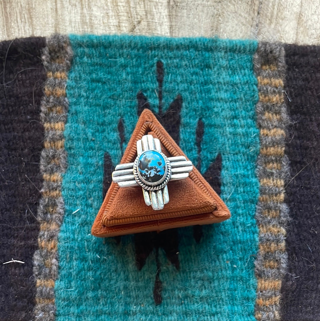 Amazing Zia Sterling Silver & Turquoise Ring Size 9 Signed