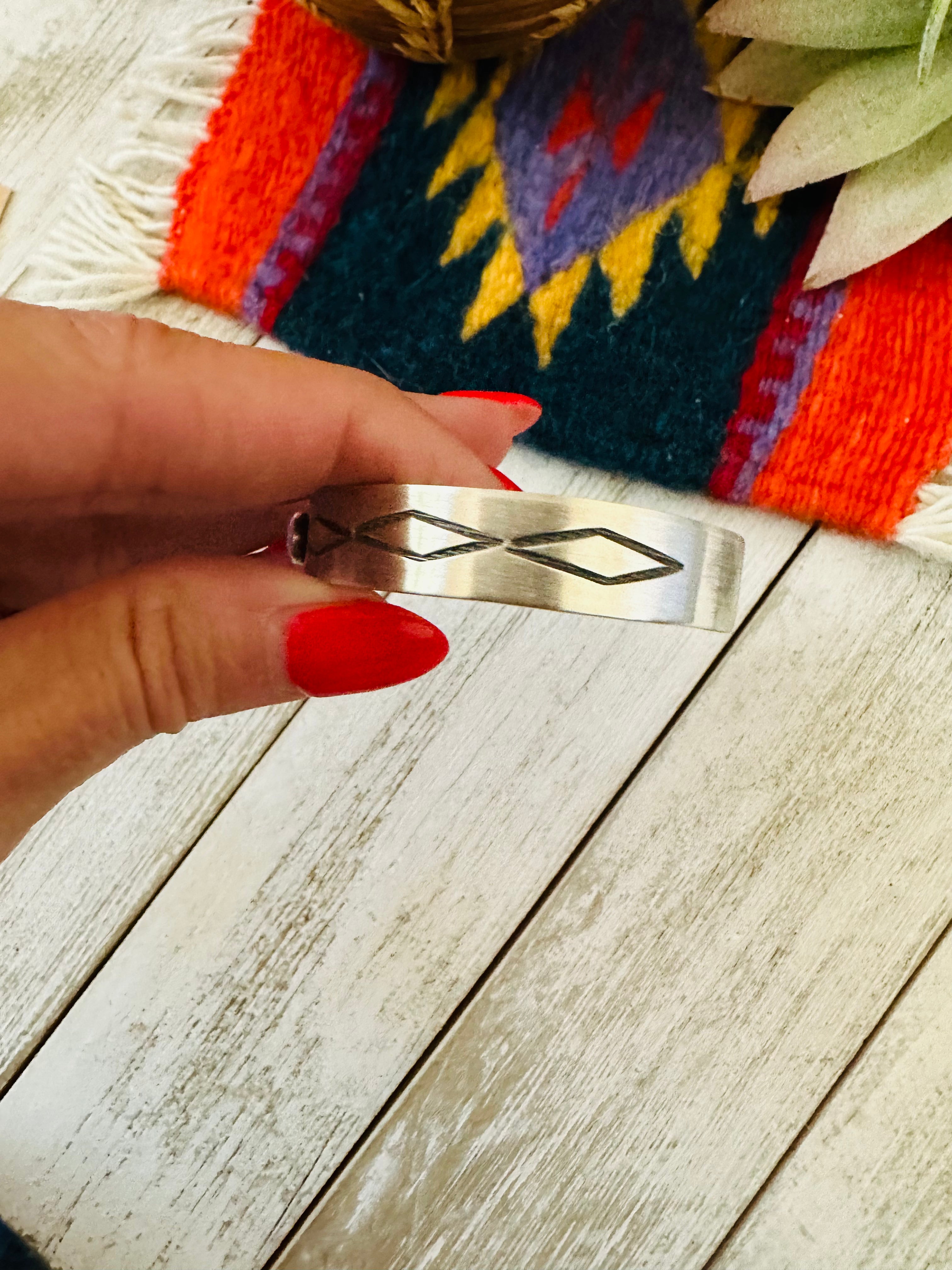 Handcrafted Queen Pink Conch Shell & Sterling Silver Cuff Bracelet