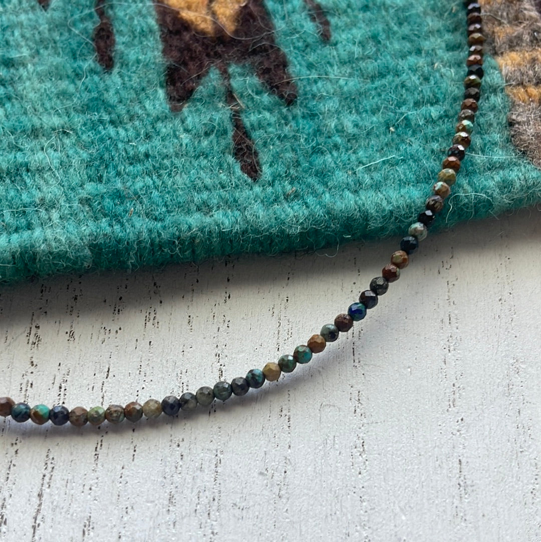 Handcrafted Sterling & Turquoise Beaded Choker Necklace