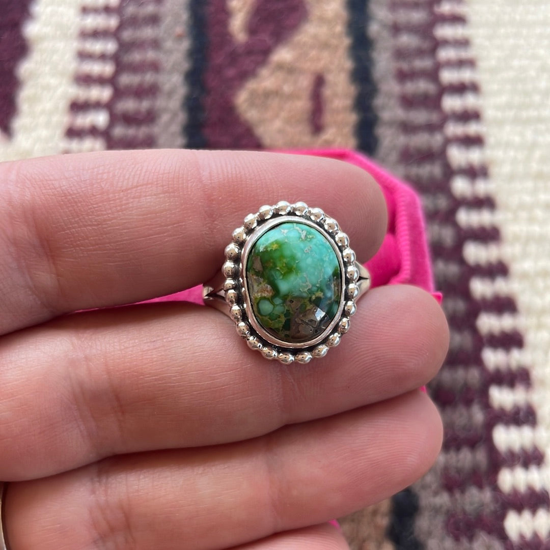 “The Taylor” Handcrafted Turquoise Sterling Silver Ring Size 9.5