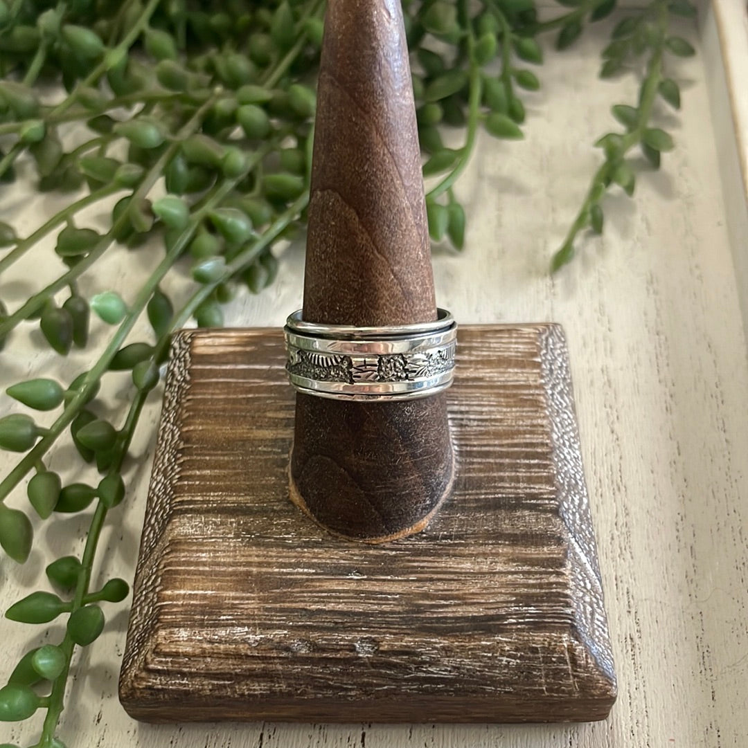 Handcrafted Sterling Silver Band Ring Signed