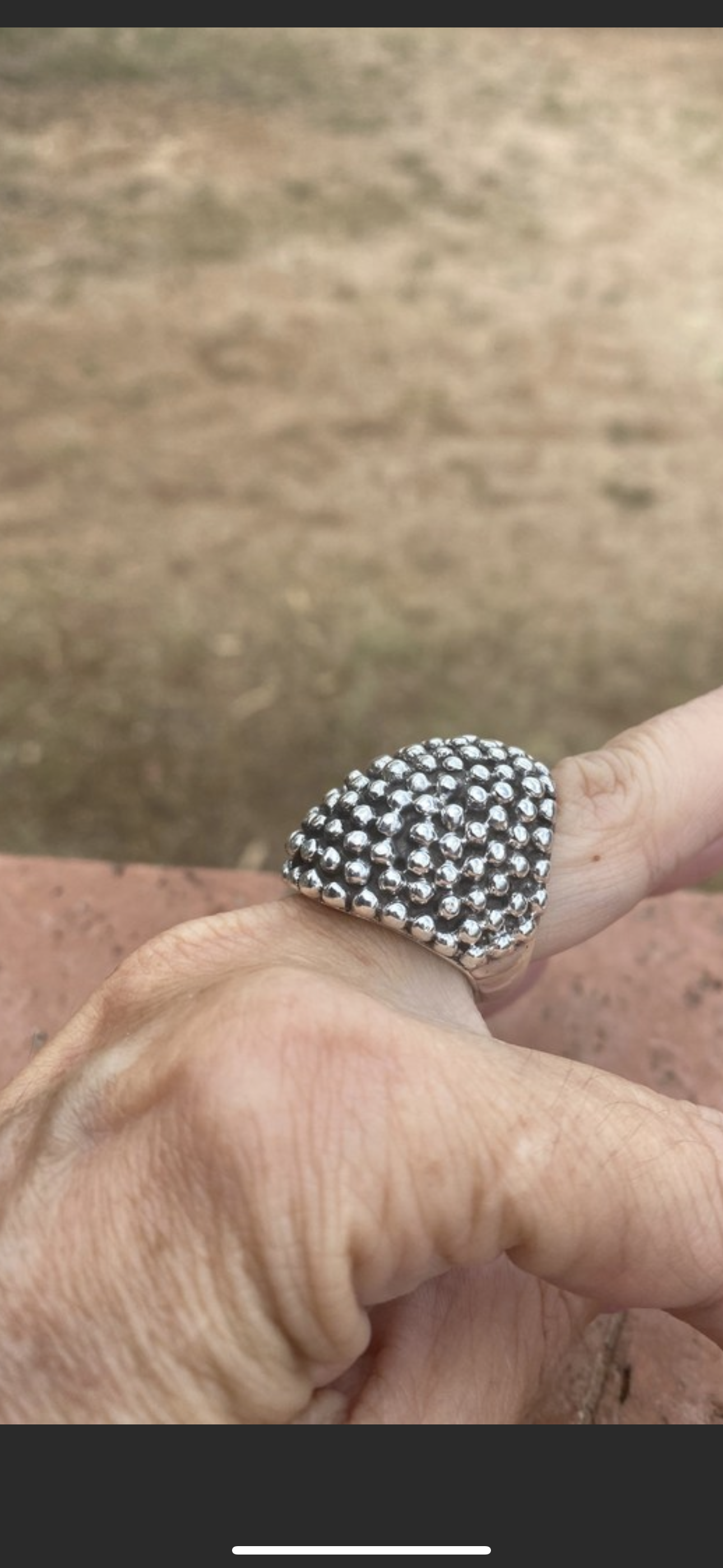 Handcrafted Sterling Silver Ball Dome Ring