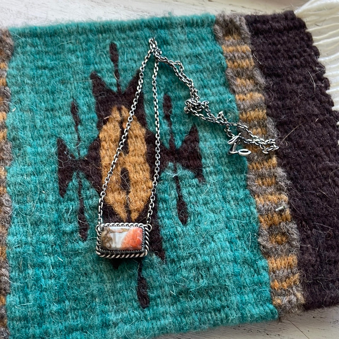 Style 1 Handcrafted Spice Sterling Silver Bar Necklace Signed