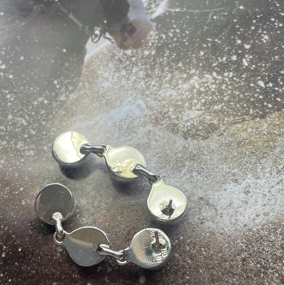 Handcrafted Pink Dream & Sterling Silver 3 Stone Dangle Earrings