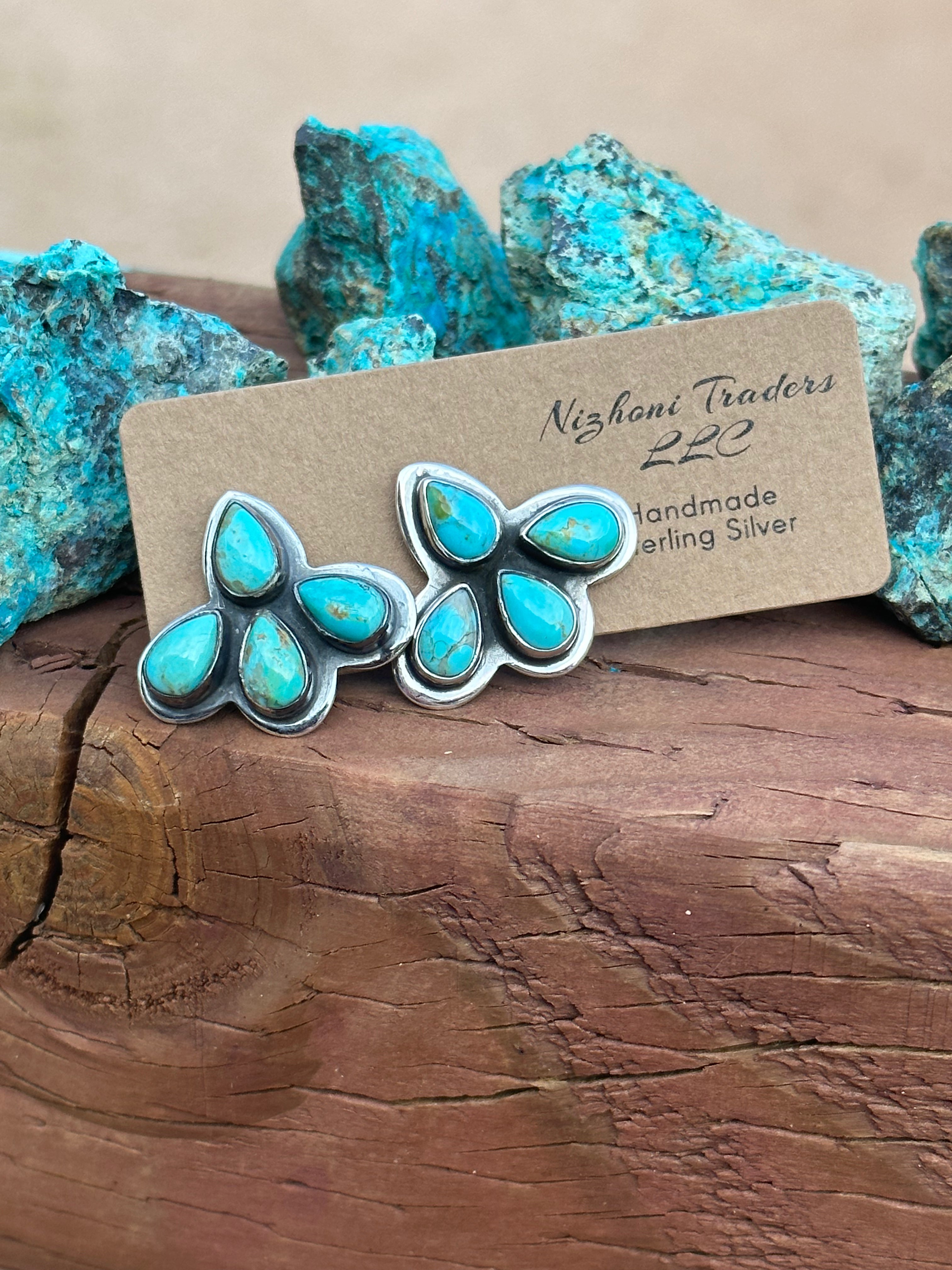 Handmade The Sunny Turquoise Post Earrings