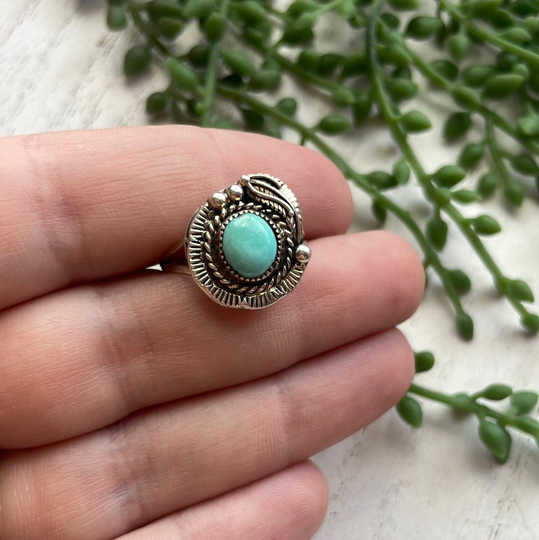 Handcrafted Single Stone Turquoise Sterling Silver Ring